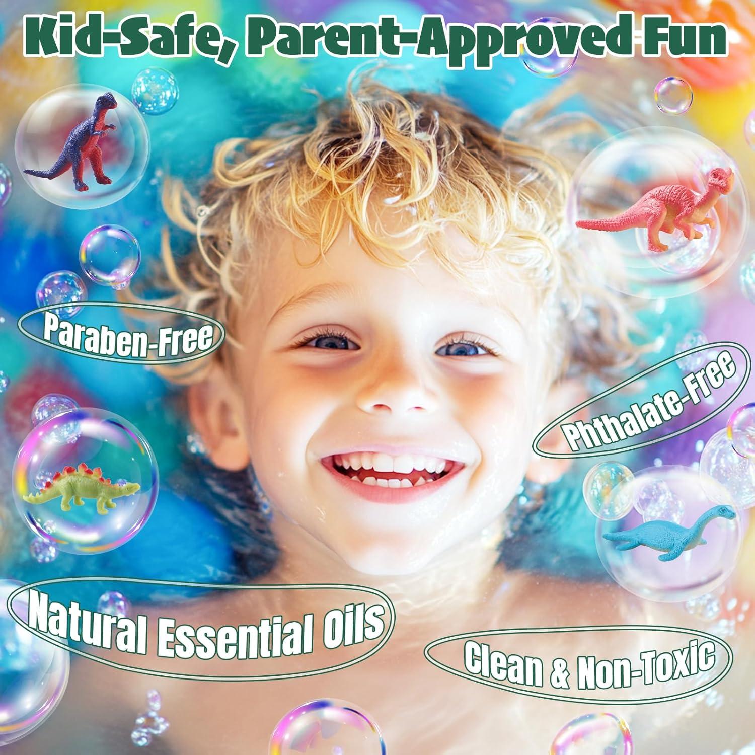 Bolas de Baño de Dinosaurio JuraFizz - 20 Unidades con Juguetes