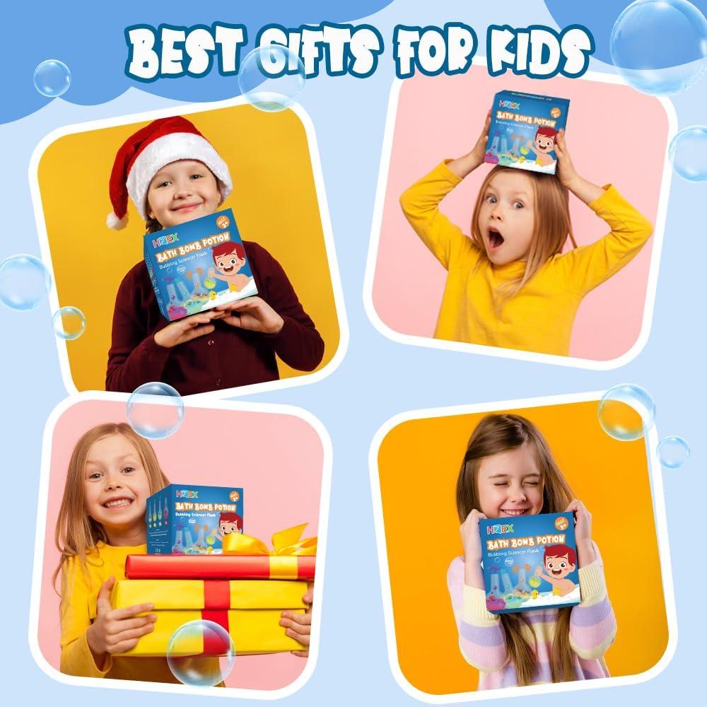 Set de 4 Bombas de Baño HZEX para Niños - Naturales y Seguras