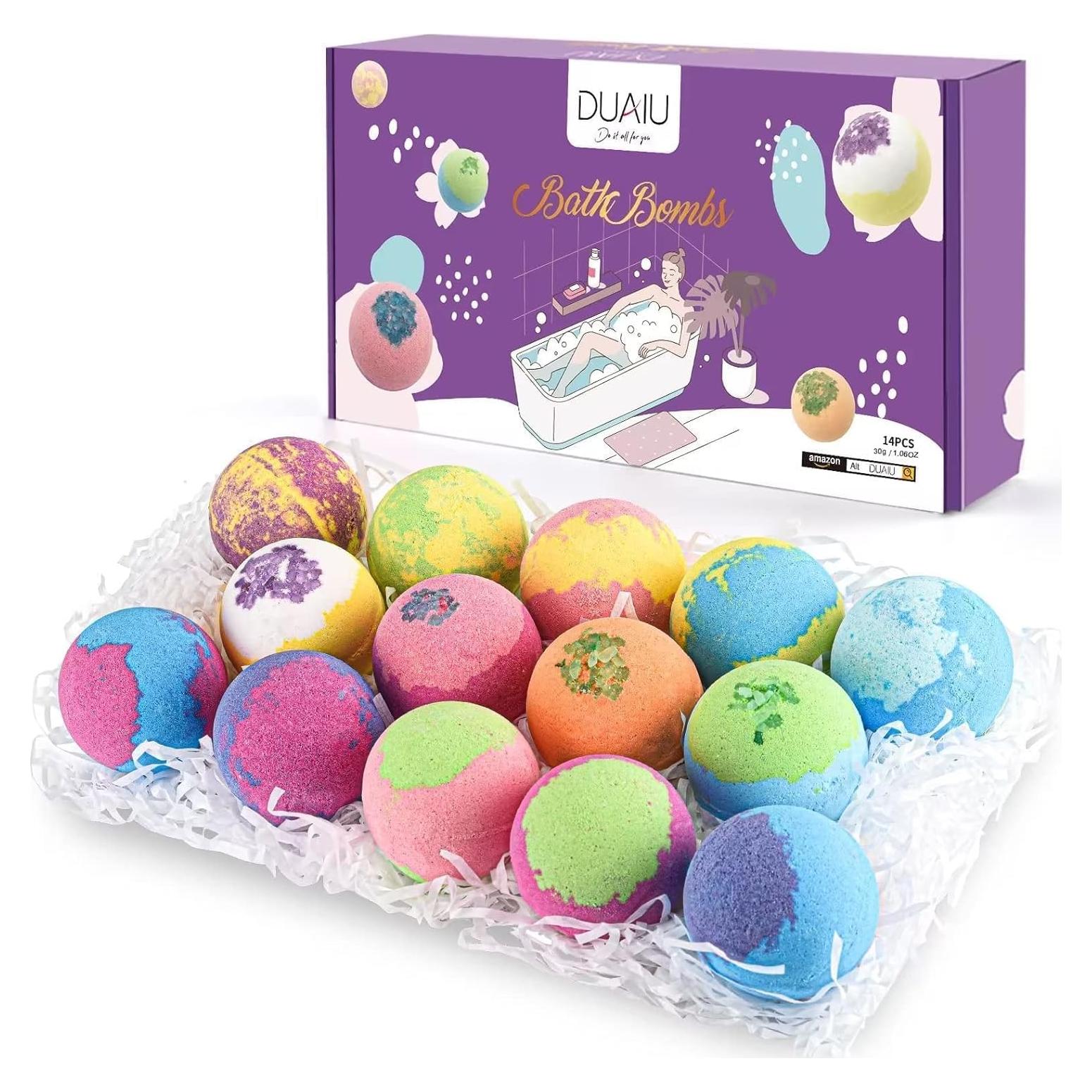 Set de 14 Bombas de Baño Orgánicas DUAIU - Aromas Naturales