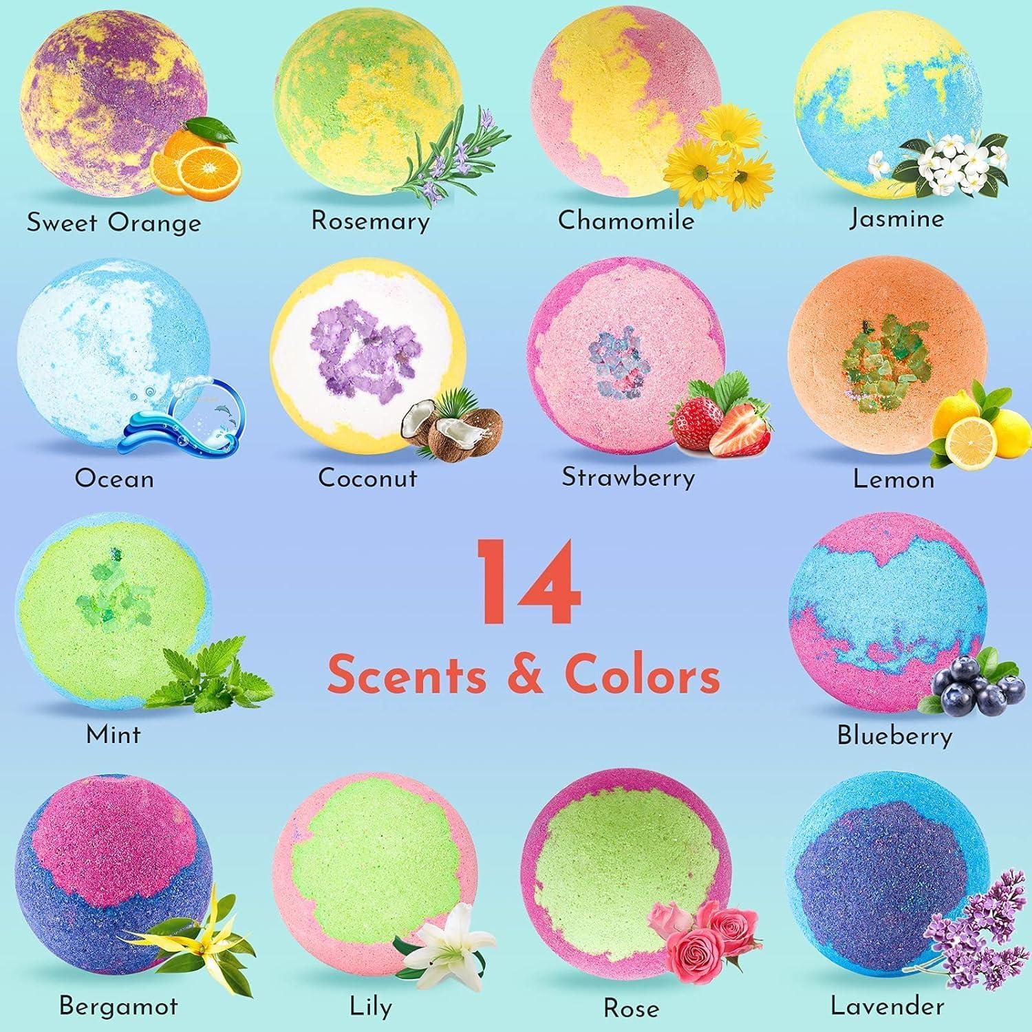 Set de 14 Bombas de Baño Orgánicas DUAIU - Aromas Naturales