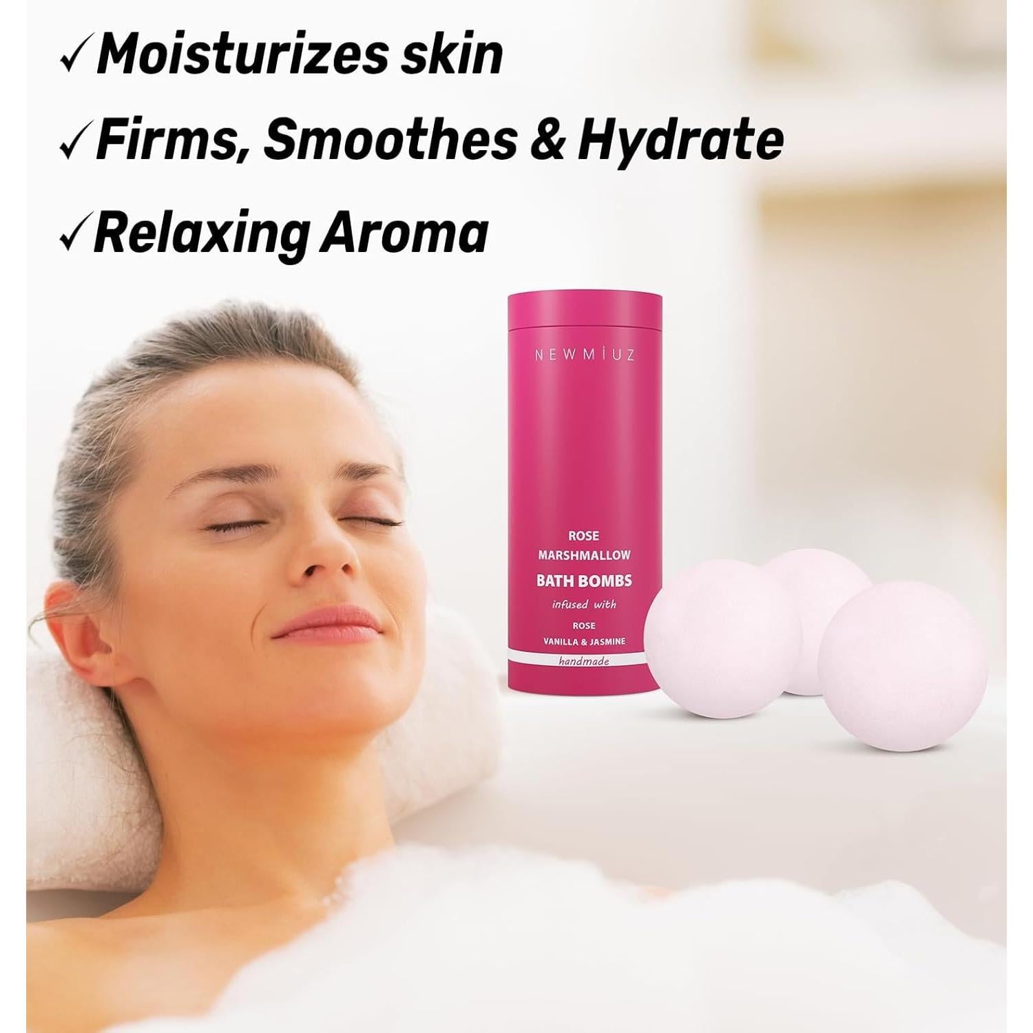 Bomba de Baño Espumosa New Miuz Rosa y Vainilla 3 Unidades