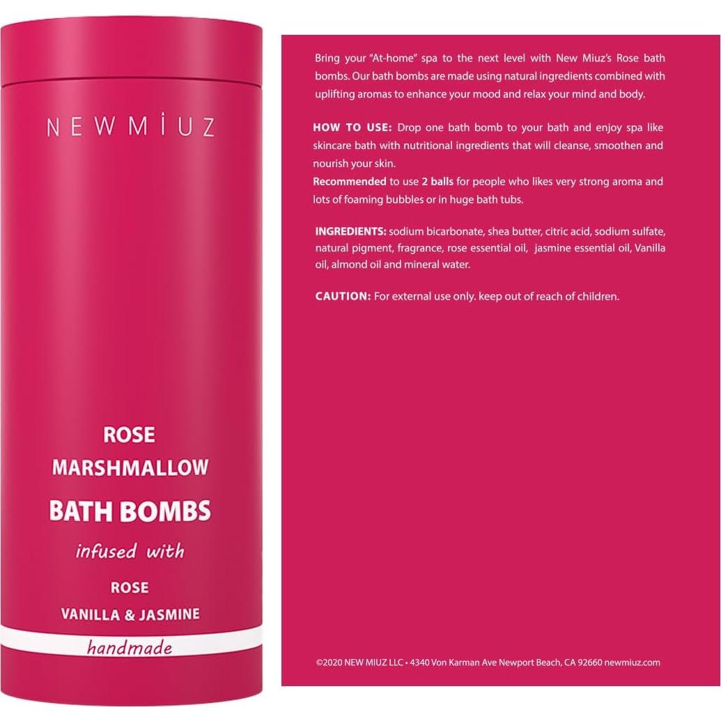 Bomba de Baño Espumosa New Miuz Rosa y Vainilla 3 Unidades