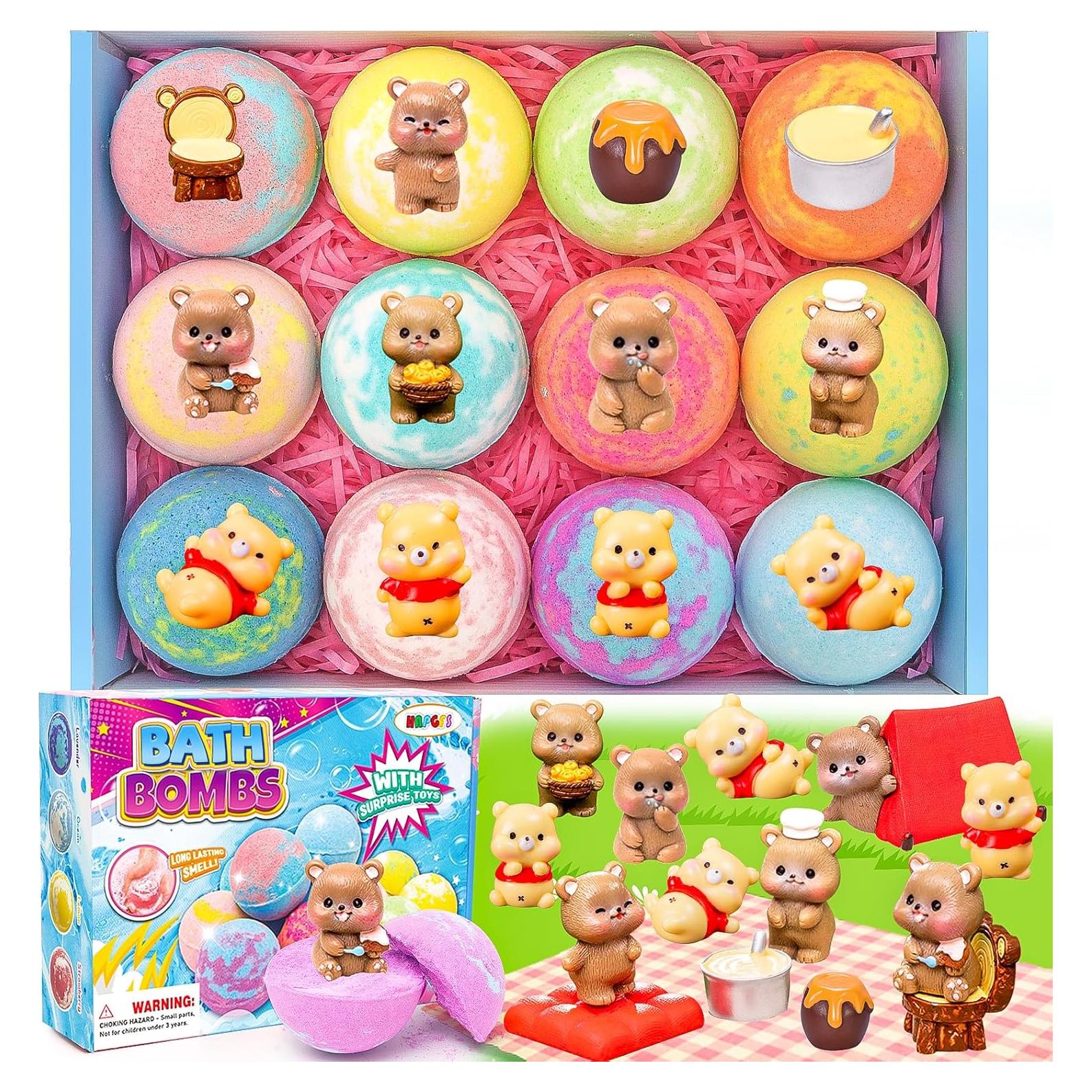 Set de 12 Bombas de Baño Orgánicas con Juguetes Sorpresa