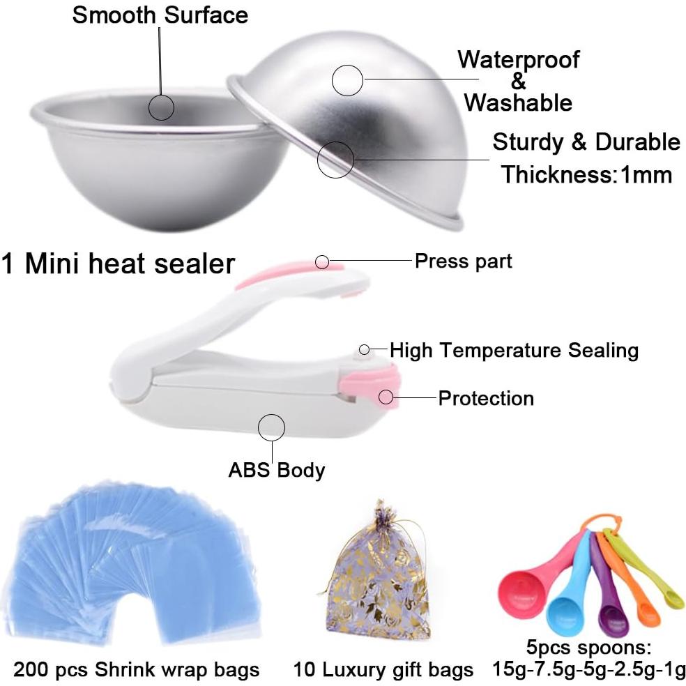 Juego de Moldes para Bombas de Baño Smarimple 228 Piezas