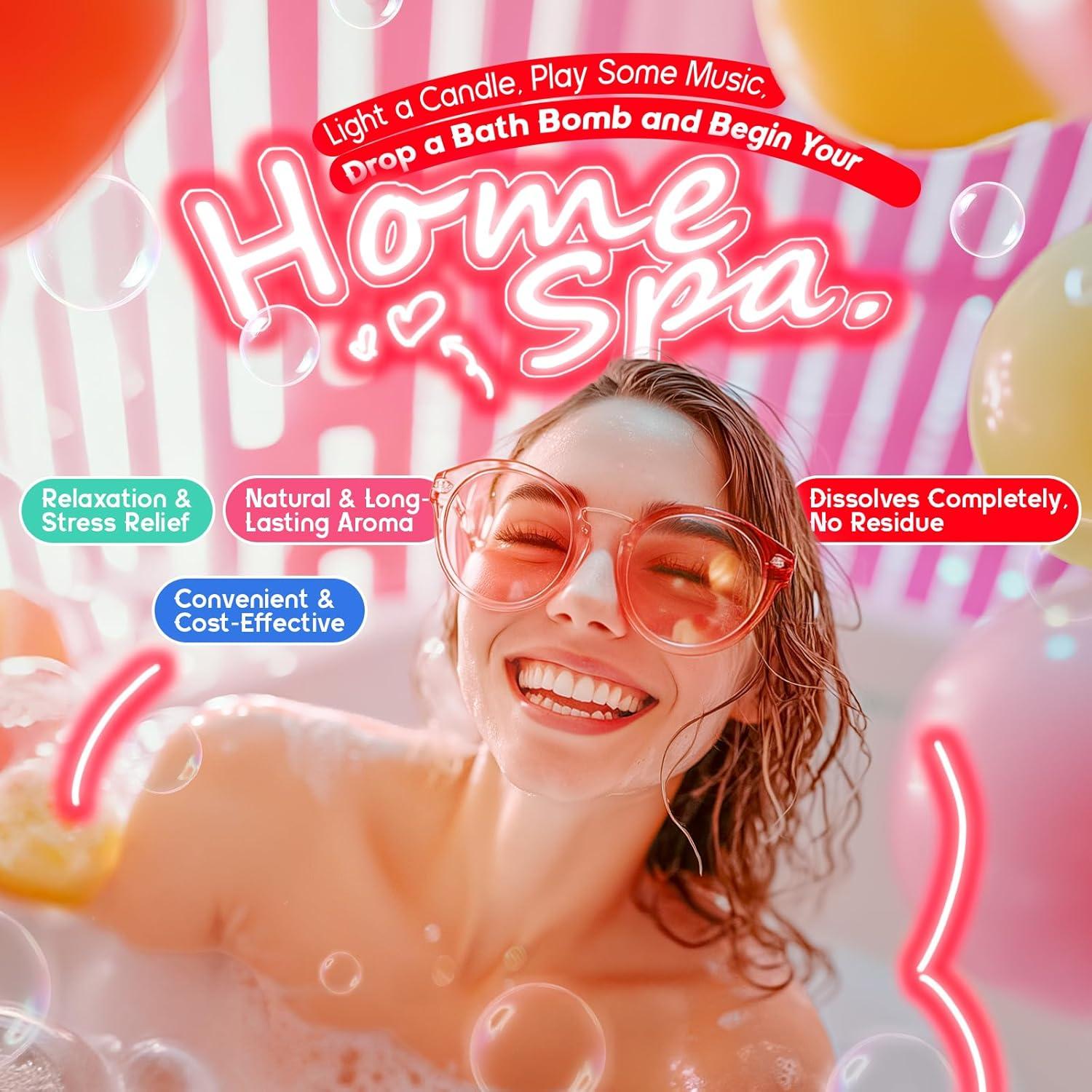 Paquete de 64 Bombas de Baño Naturales SudsyRoar - 8 Aromas