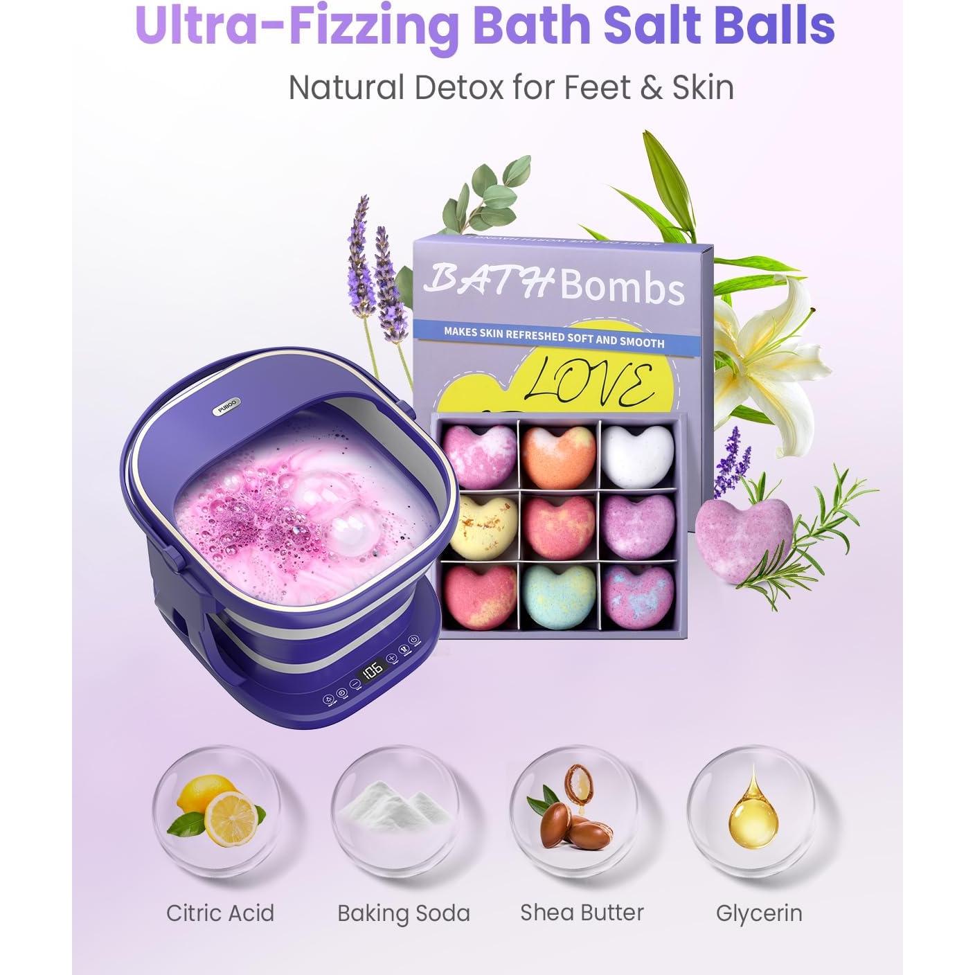 Set de 9 Bombas de Baño Orgánicas para Pies PUBOO - Aromas Relajantes