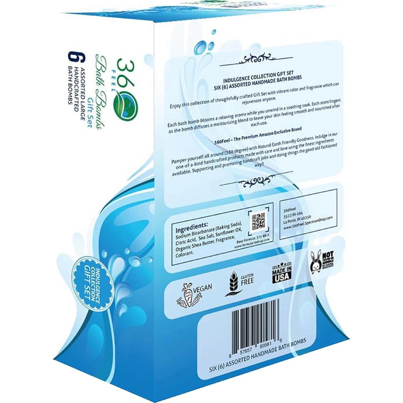 Juego de 6 Bombas de Baño 360Feel - Hidratantes con Aceites Esenciales