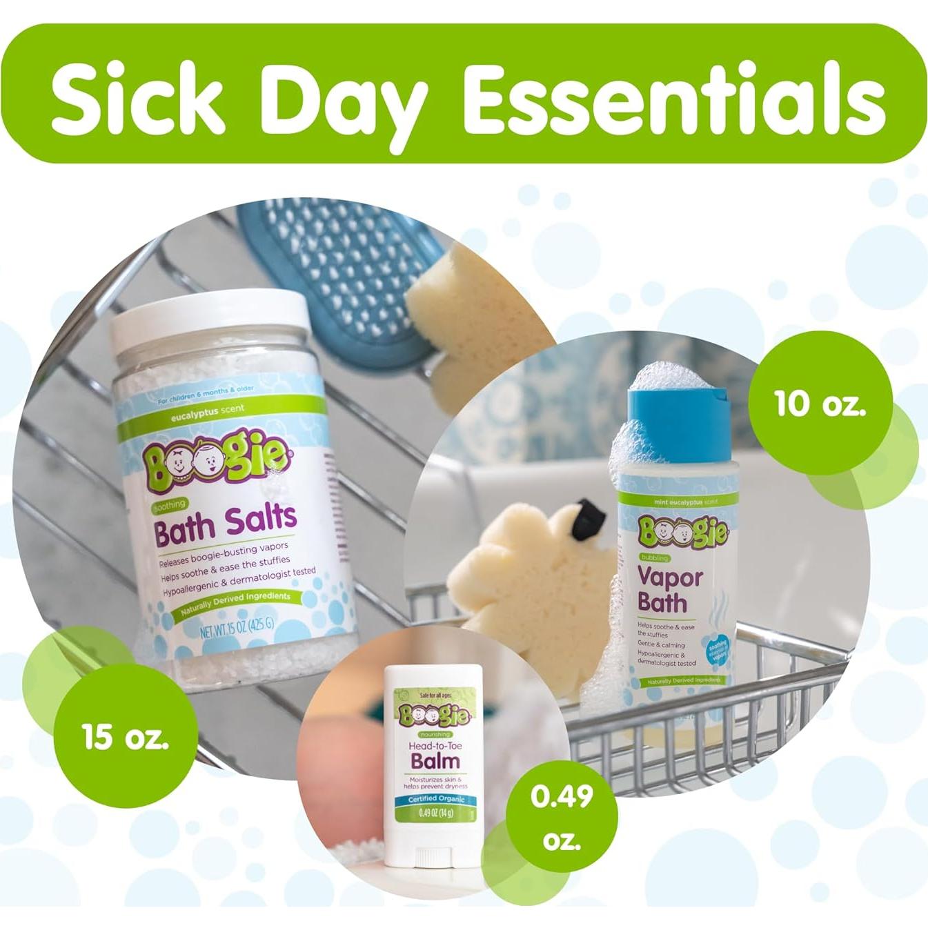 Kit de Spa Boogie para Bebés - Sales de Baño, Baño de Vapor y Ungüento