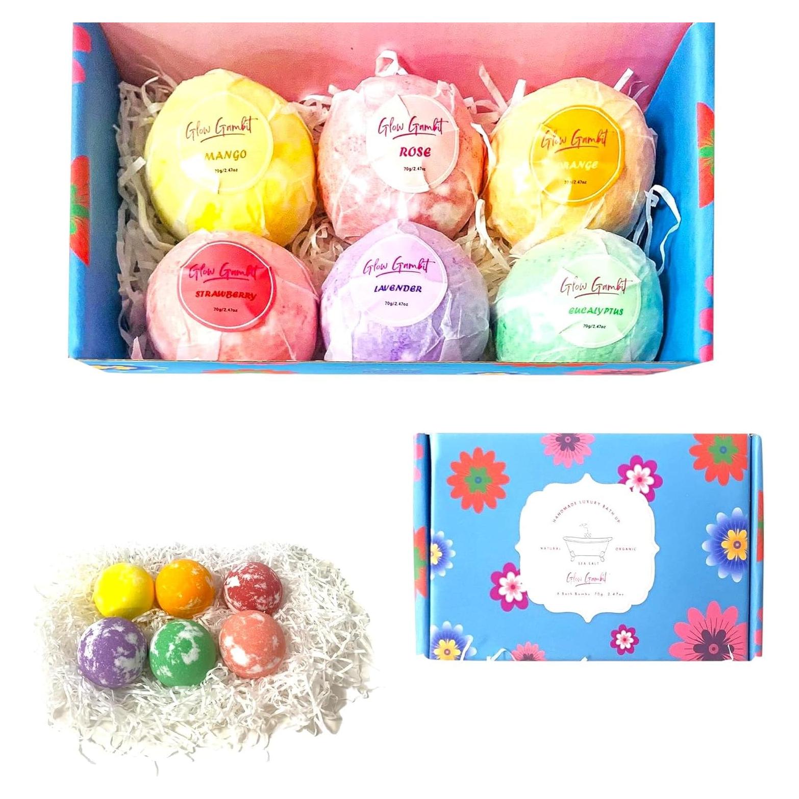 Juego de 6 Bombas de Baño Naturales Glow Gambit - Aromaterapia