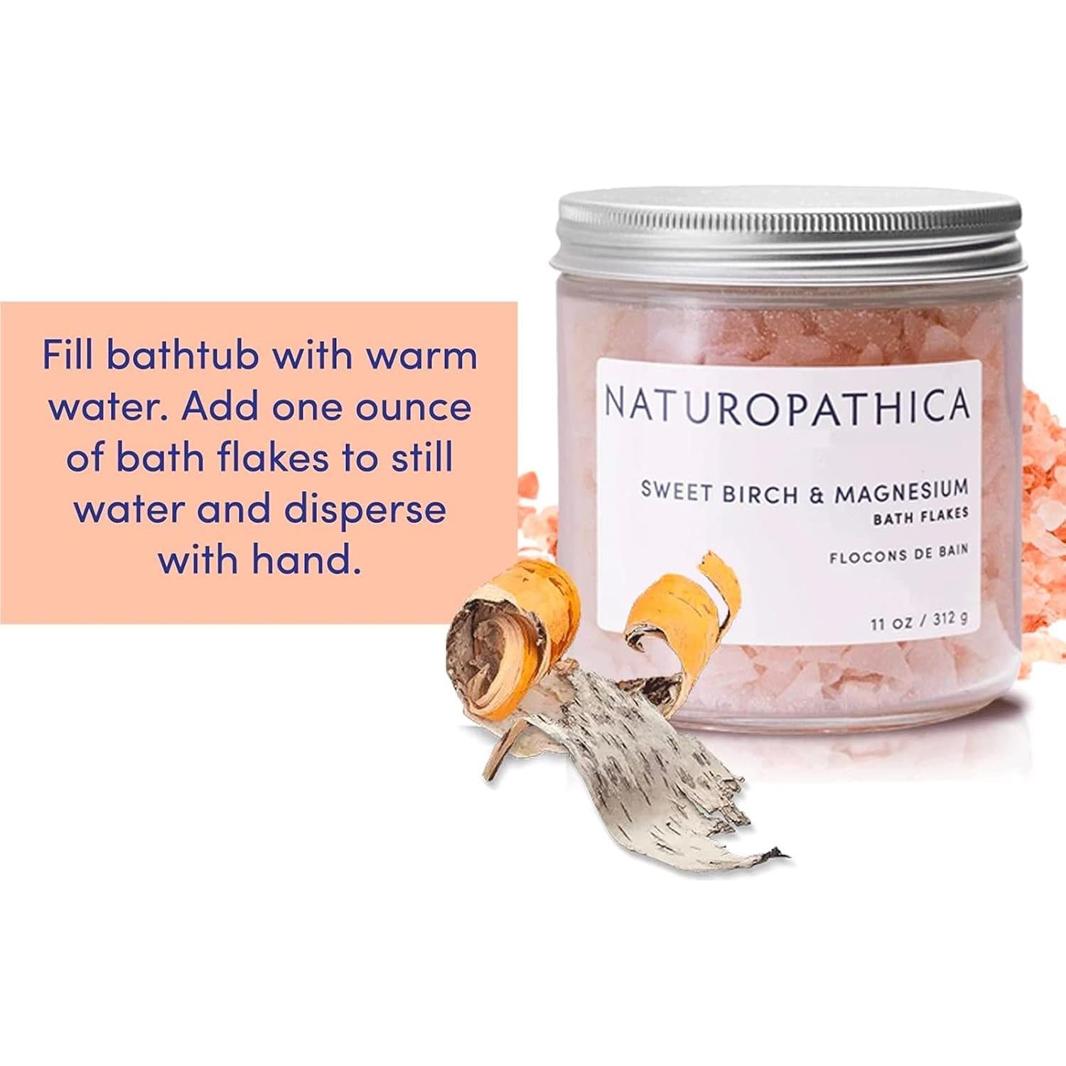 Flakes de Baño de Magnesio Naturopathica 312g - Relajante Muscular