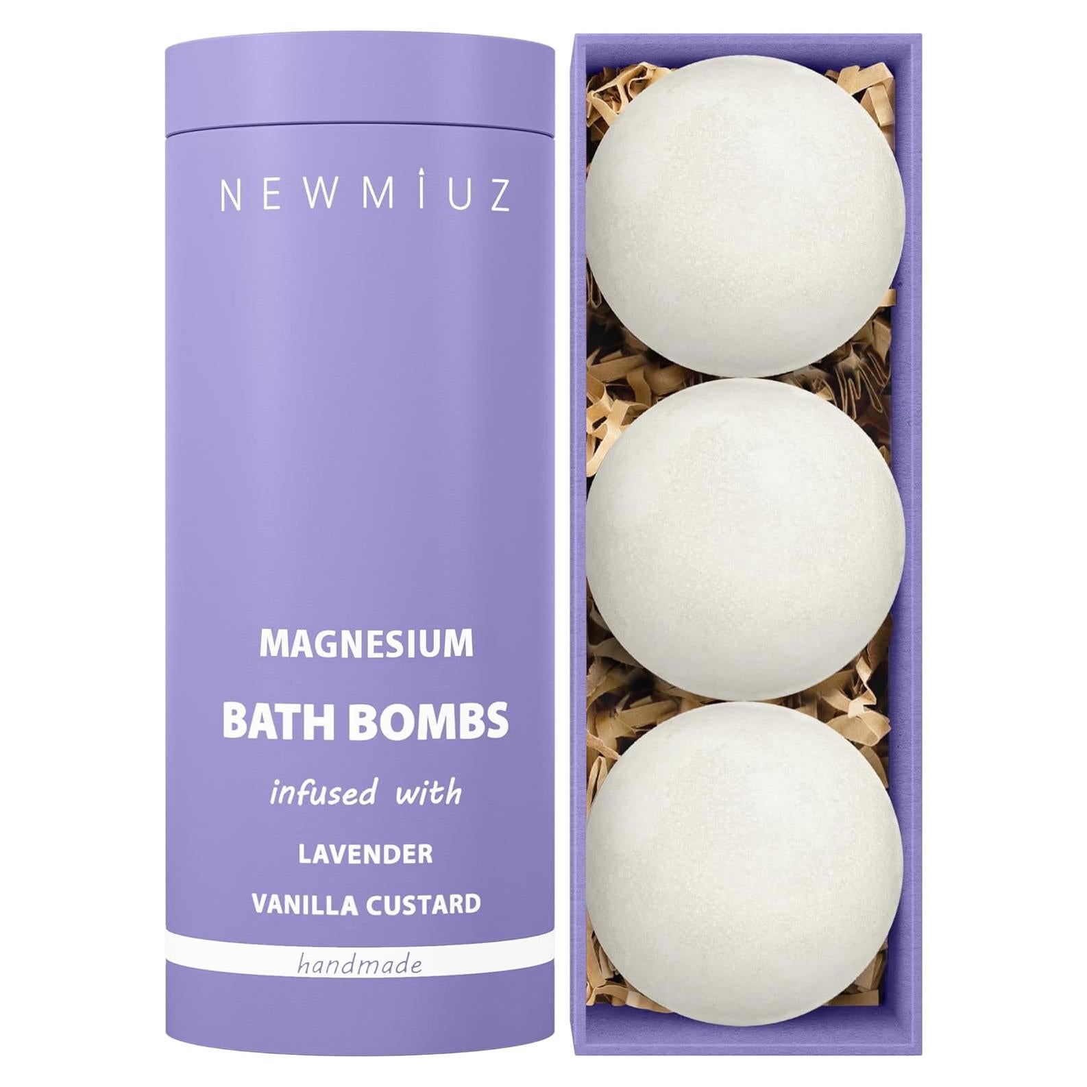 Bomba de Baño de Magnesio Lavanda Vainilla New Miuz 3 Unidades