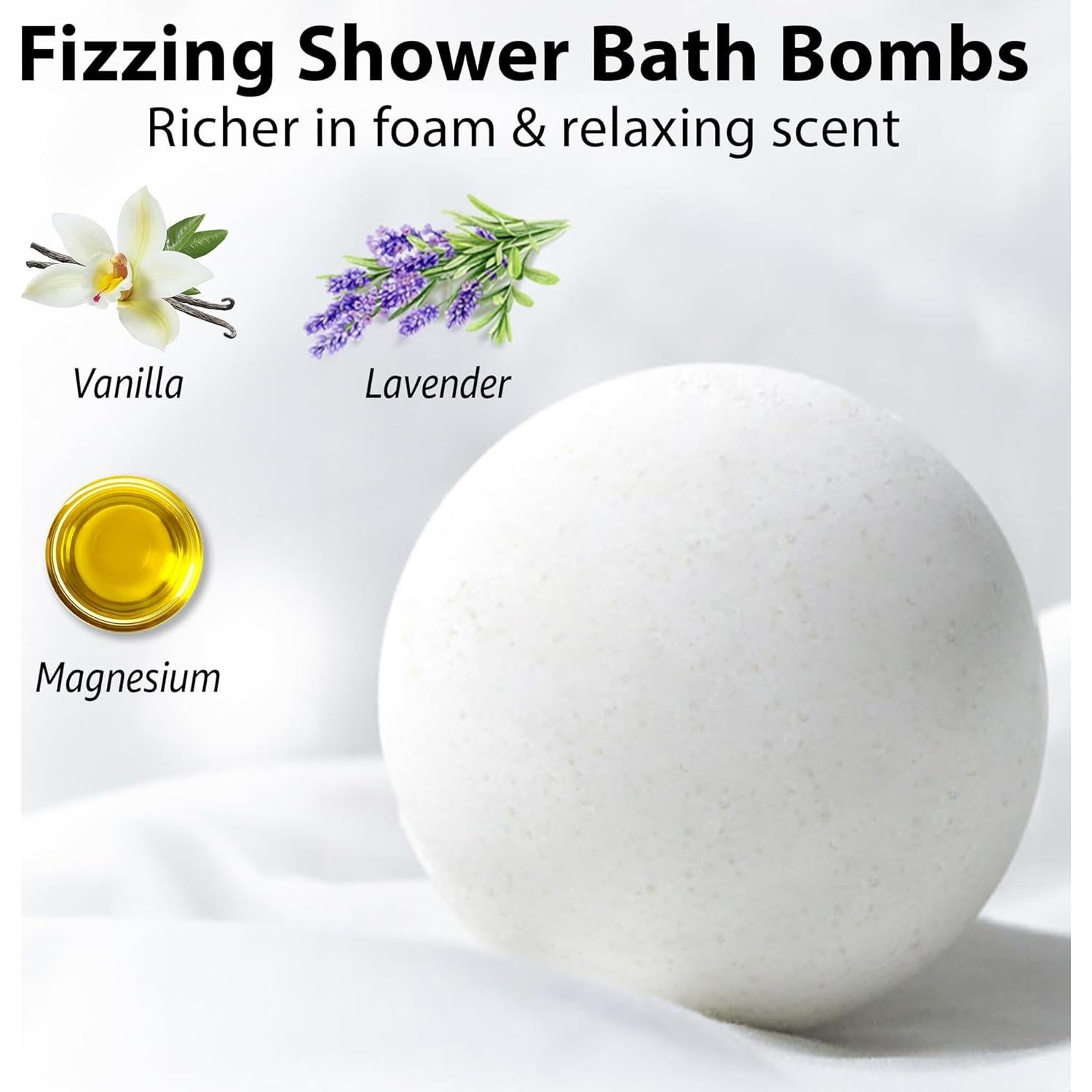 Bomba de Baño de Magnesio Lavanda Vainilla New Miuz 3 Unidades