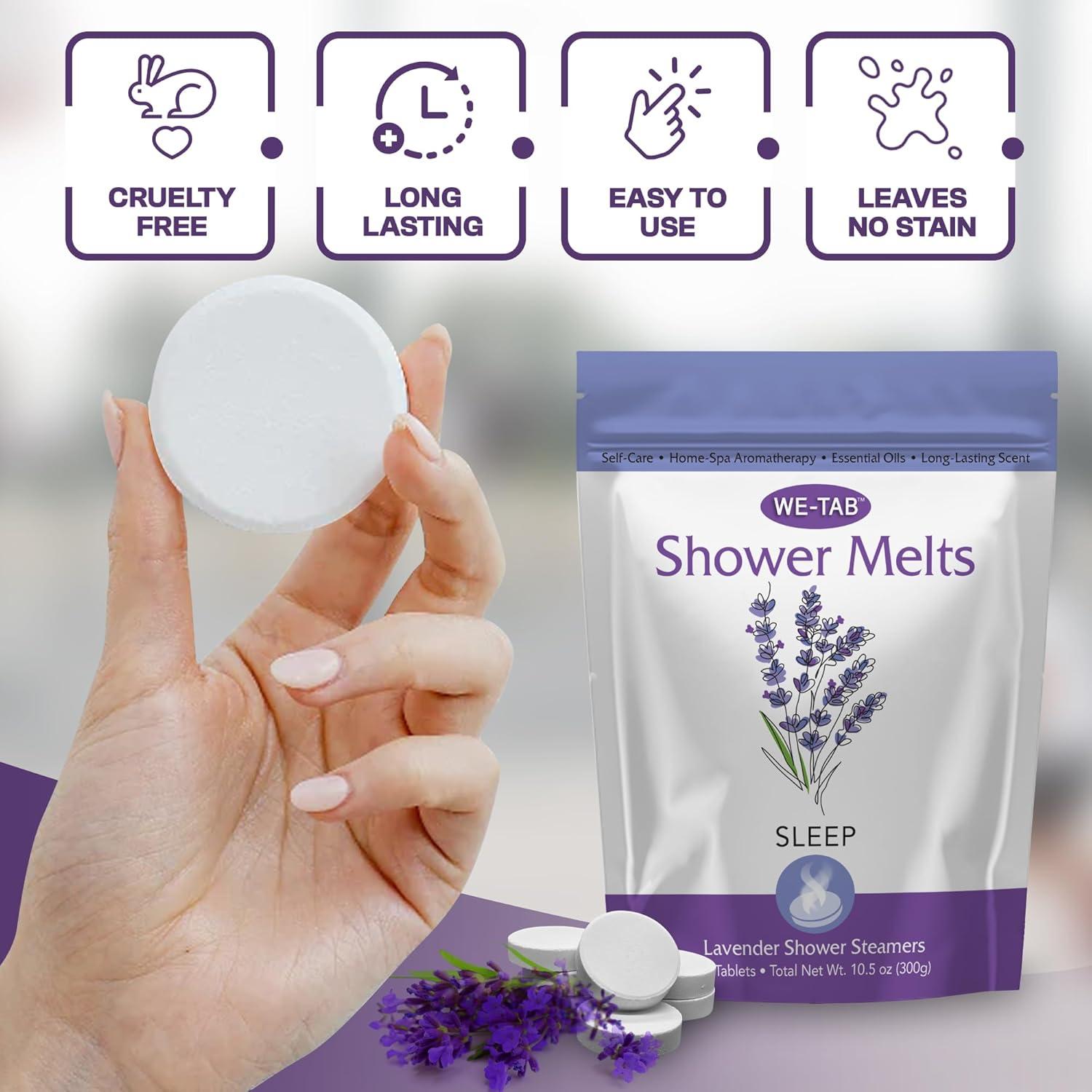 Tabletas de vapor para ducha We-Tab 10-pk con aromaterapia de lavanda