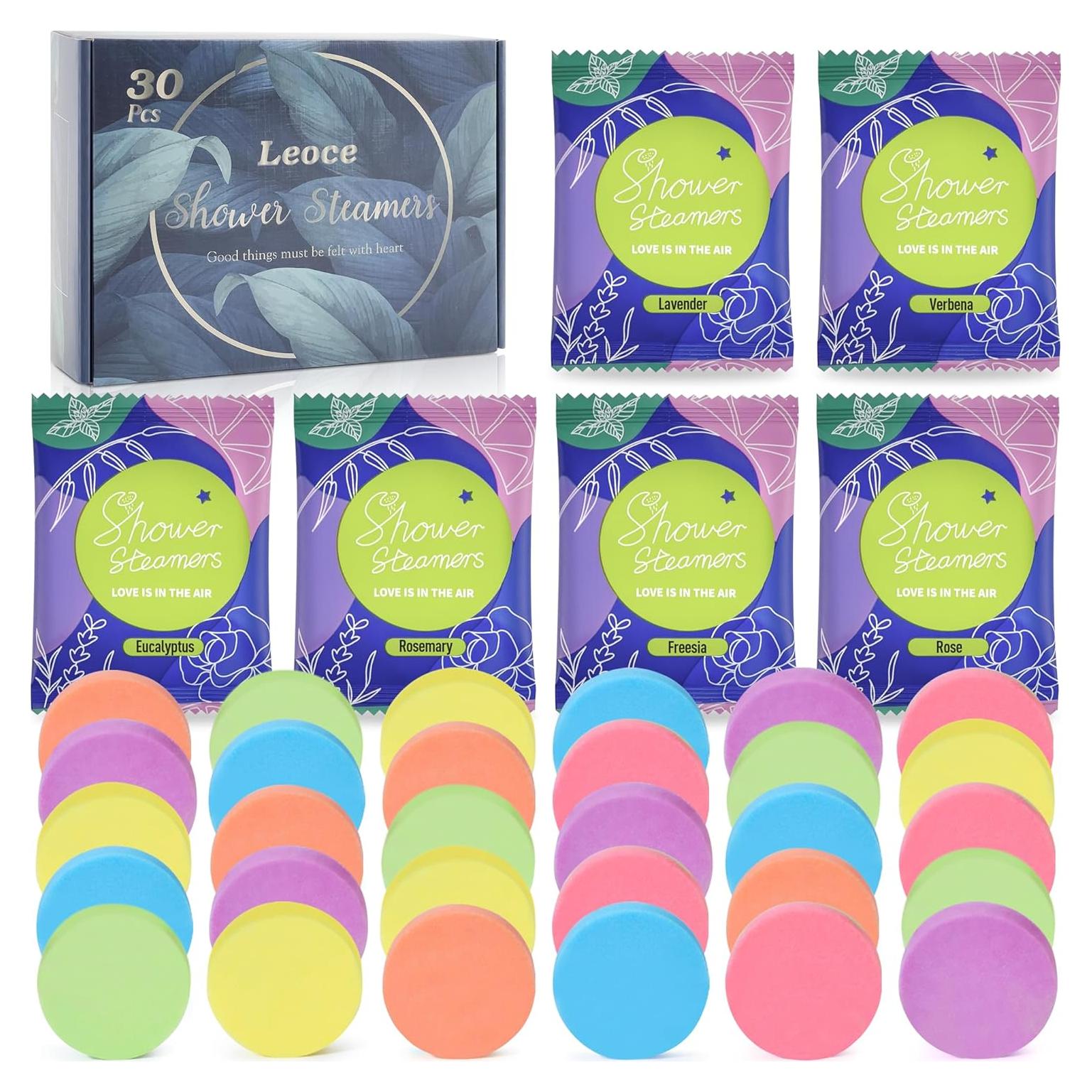 Set de 30 Bombas de Ducha Aromaterapia Leoce - 6 Aromas Naturales