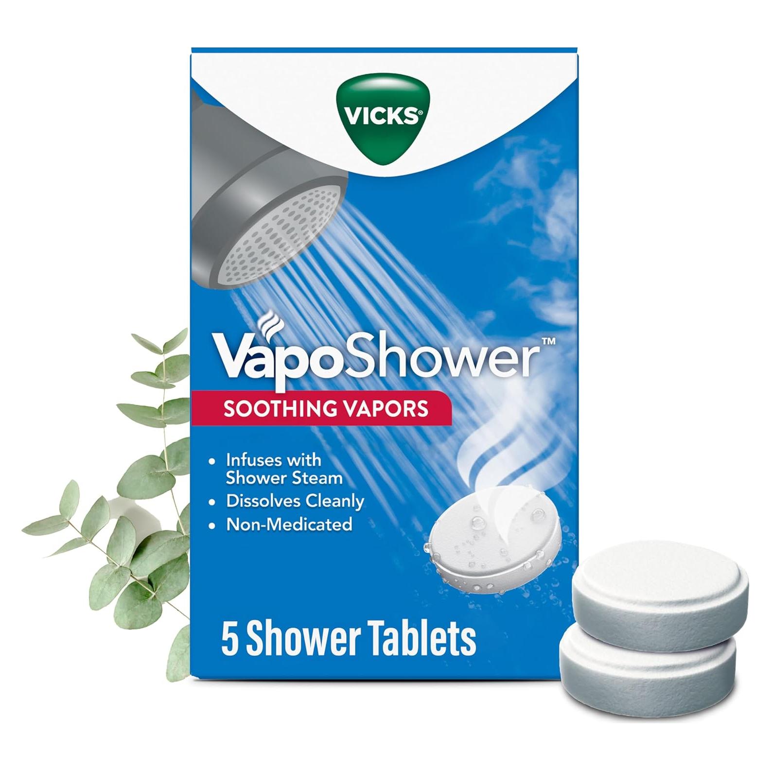 Tabletas de Ducha Vicks VapoShower Eucalipto 5 Unidades