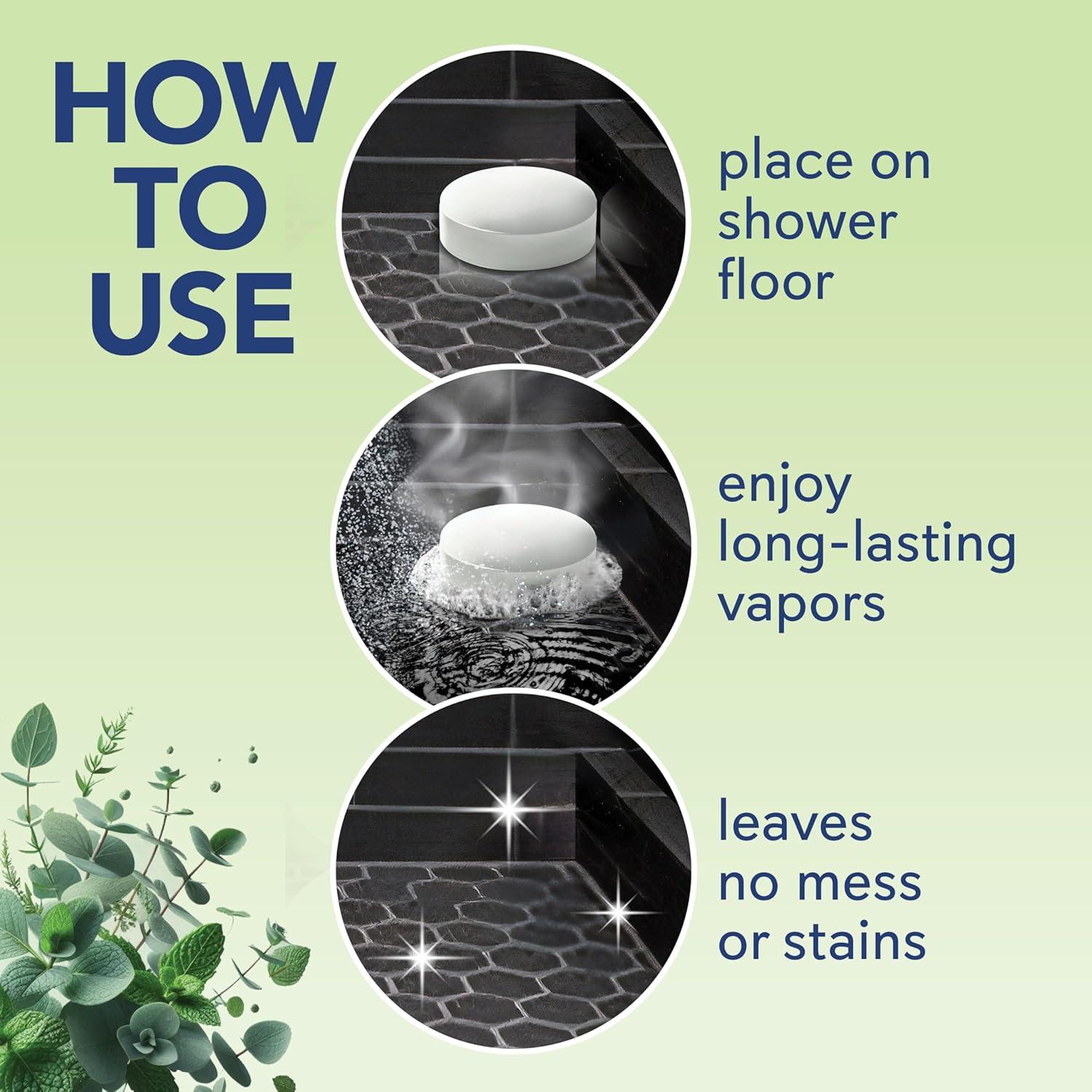 Tabletas de Vapor para Ducha SinuCleanse Eucalipto y Menta - 12 Unidades