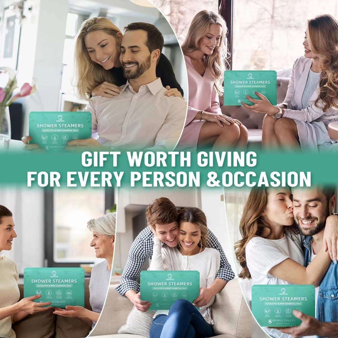 Bombas de Ducha Aromaterapia IAGFIWS - Eucalipto y Menta, 8 Piezas