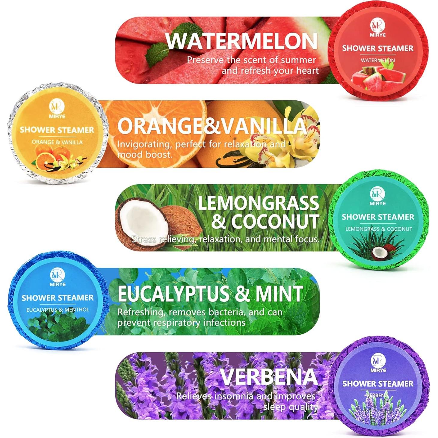 Bombas de Vapor para Ducha MR MIRYE - Paquete de 20 Aromas