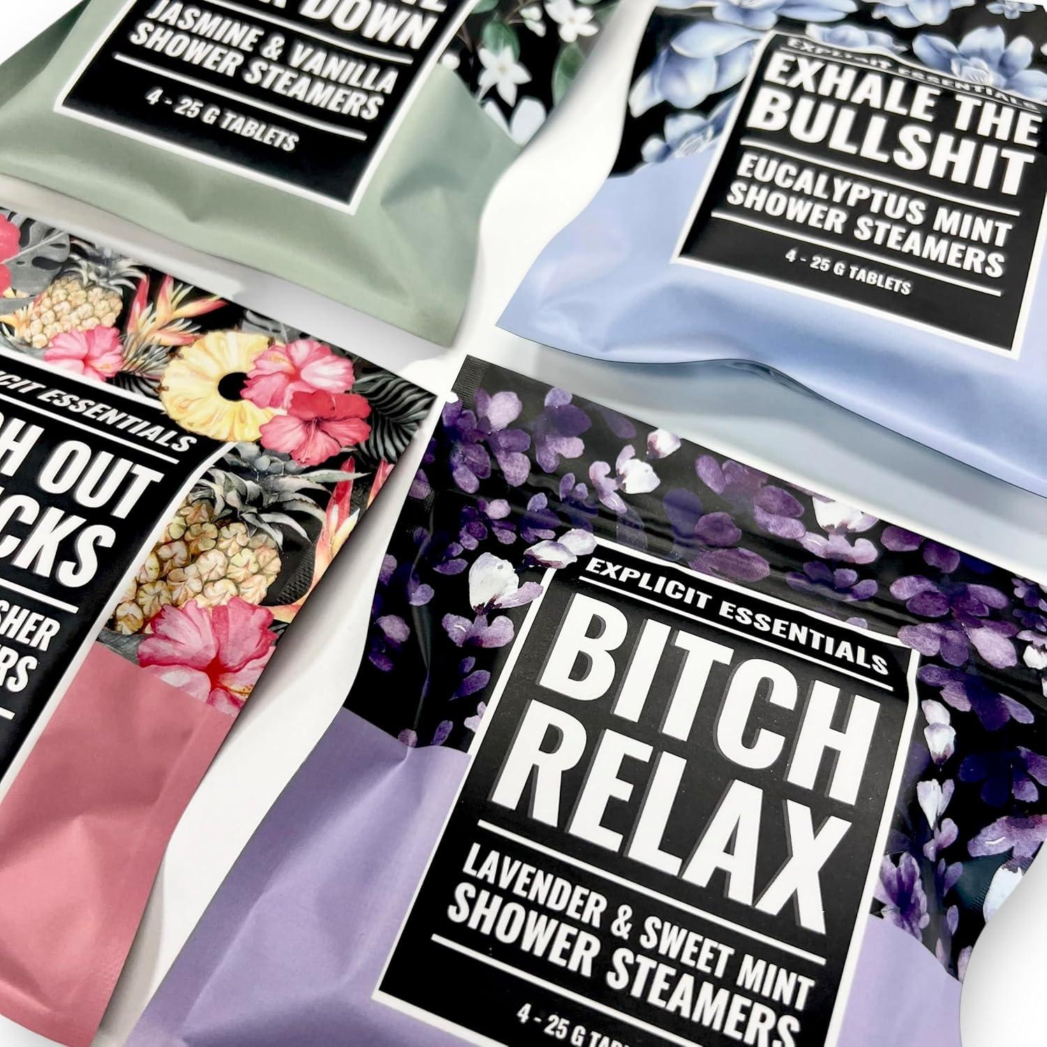 Juego de Regalo de Pastillas de Ducha Esenciales Explícitas - 4 Aromas