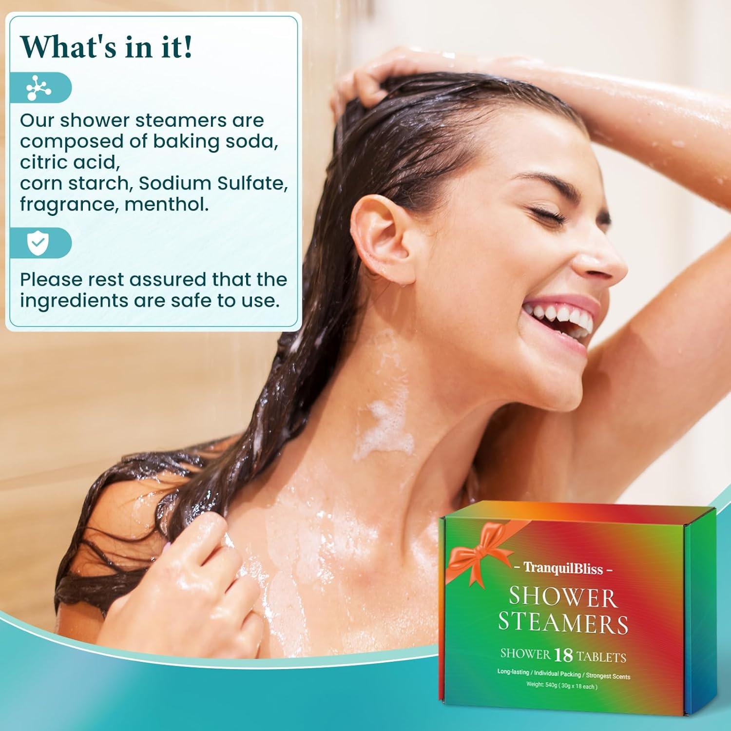 Pastillas de Vapor para Ducha TranquilBliss - 18 Fragancias Naturales