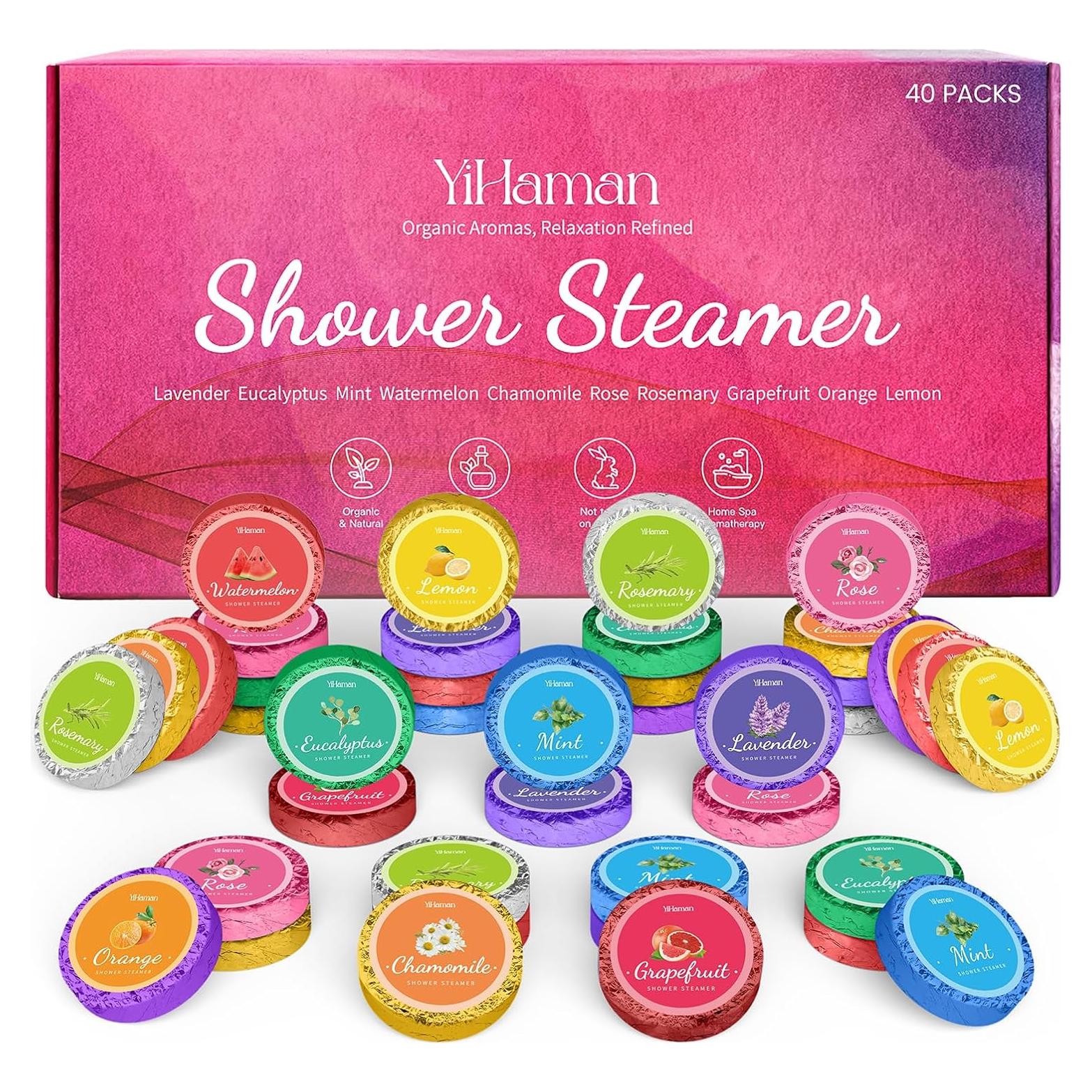 Set 40 Bombas de Ducha Aromaterapia YiHaman - 10 Aromas Orgánicos