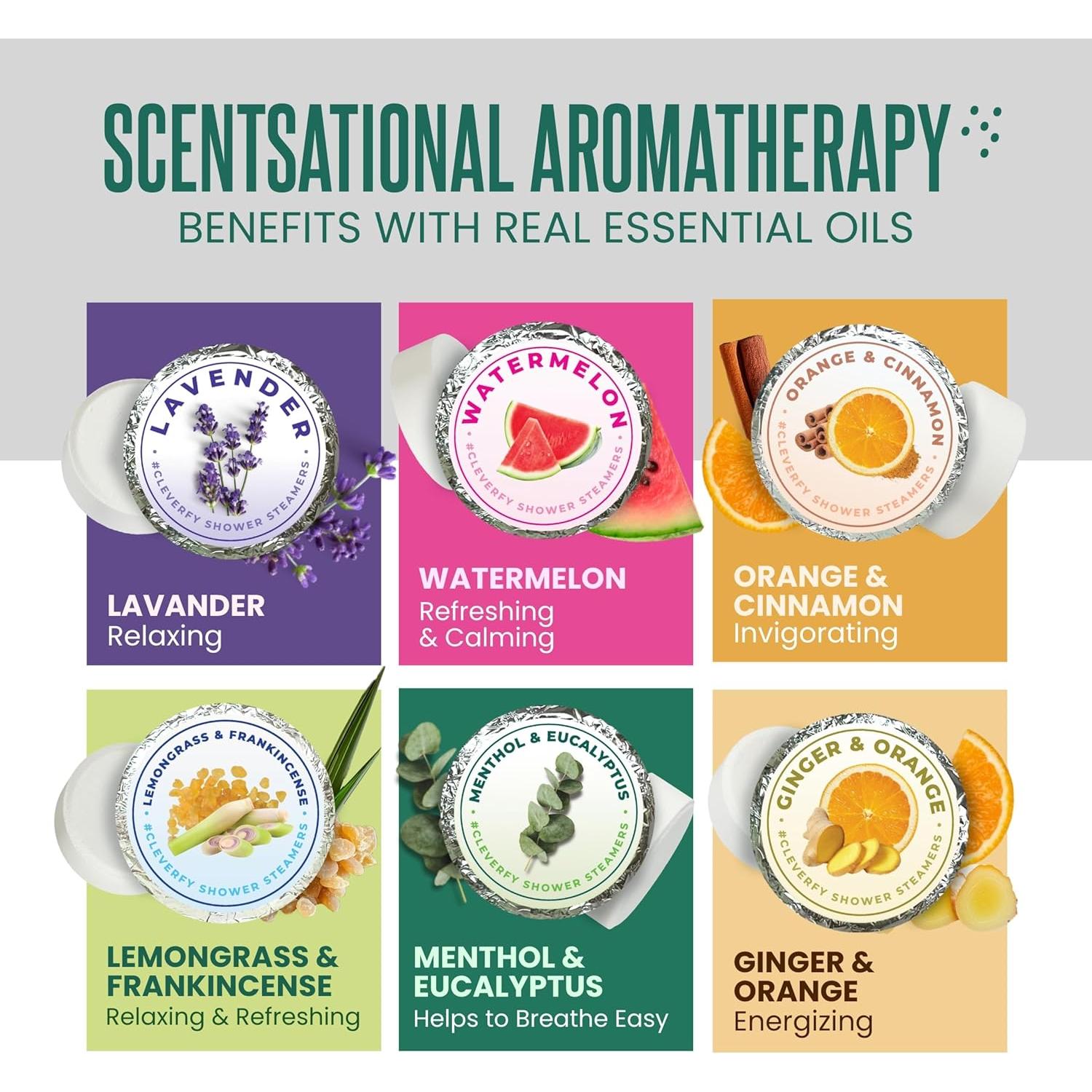 Bombas de Ducha Aromaterapia Cleverfy para Hombres - 6 Tabletas