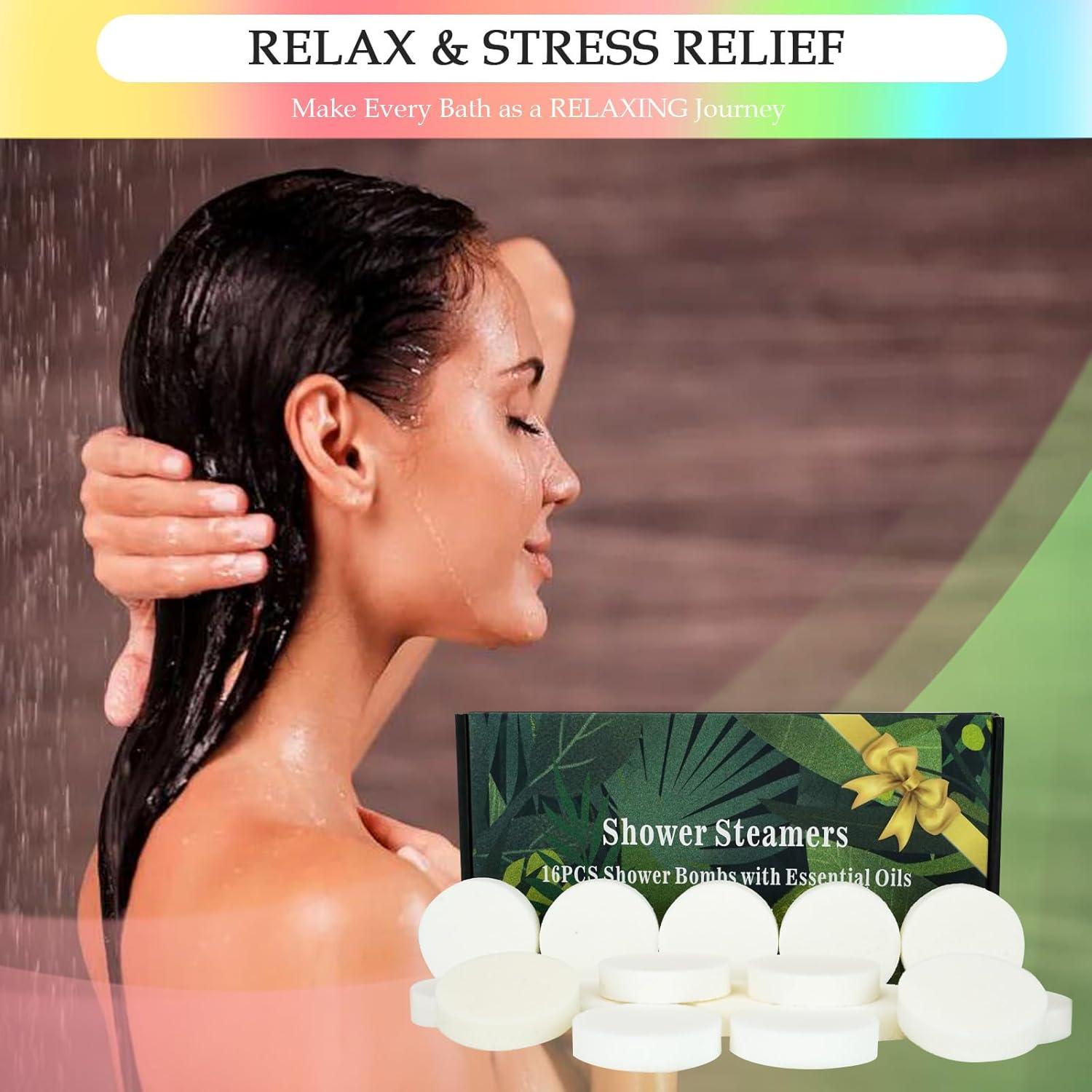 Paquete de 16 Bombas de Ducha Aromaterapia EASESEC - 8 Aromas Naturales