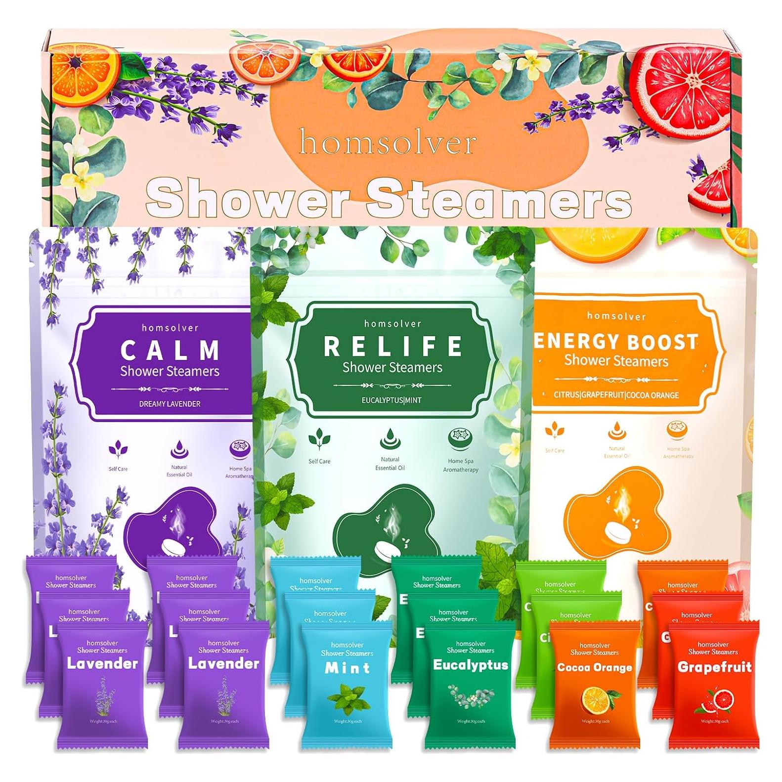 Bombas de Ducha Aromaterapia Homsolver - Paquete de 18 Unidades