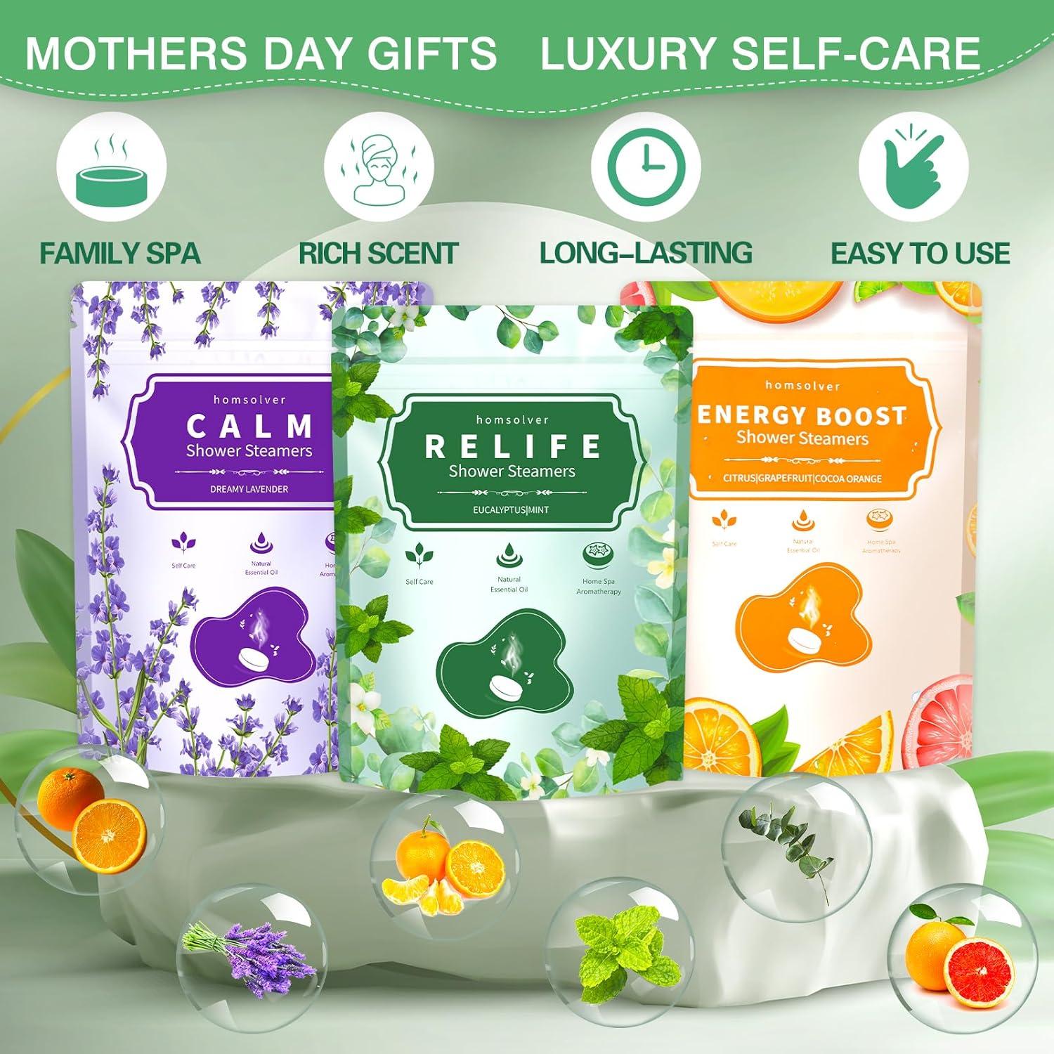 Bombas de Ducha Aromaterapia Homsolver - Paquete de 18 Unidades