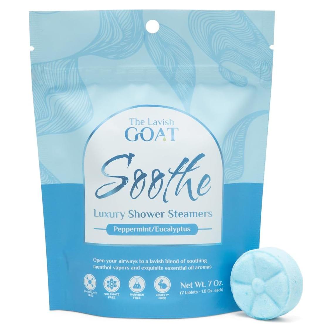 Bombas de Ducha Aromaterapia The Lavish Goat 7 Piezas Menta Eucalipto