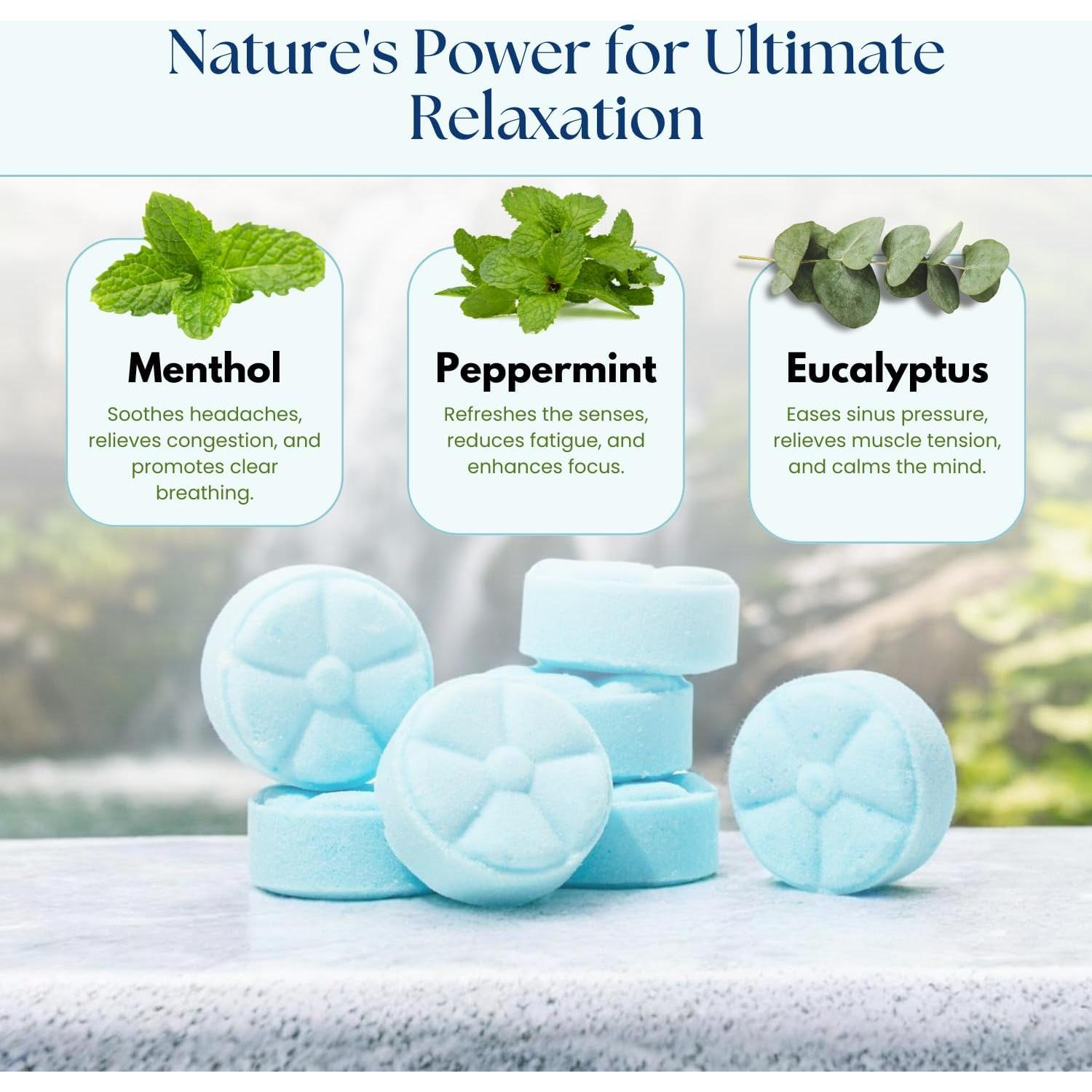 Bombas de Ducha Aromaterapia The Lavish Goat 7 Piezas Menta Eucalipto