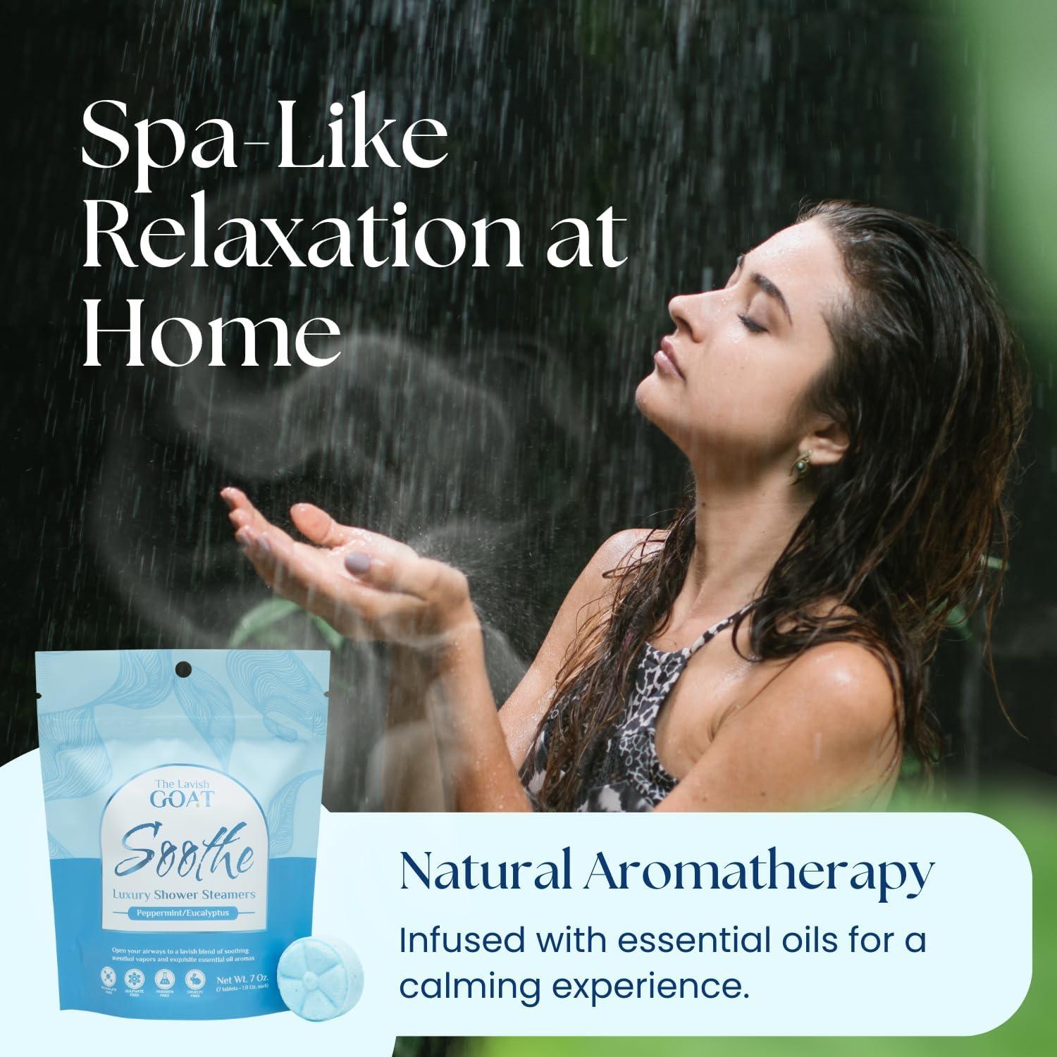 Bombas de Ducha Aromaterapia The Lavish Goat 7 Piezas Menta Eucalipto