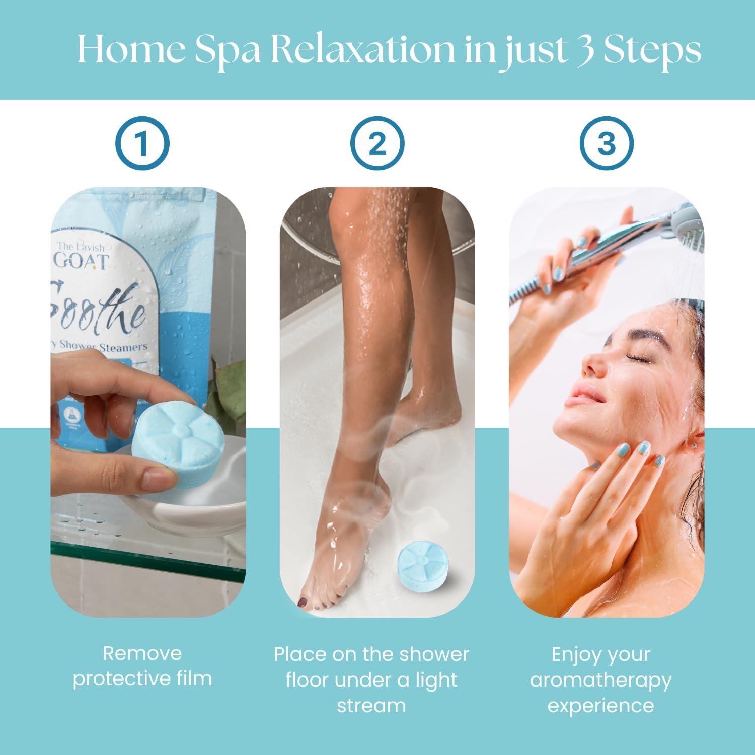 Bombas de Ducha Aromaterapia The Lavish Goat 7 Piezas Menta Eucalipto