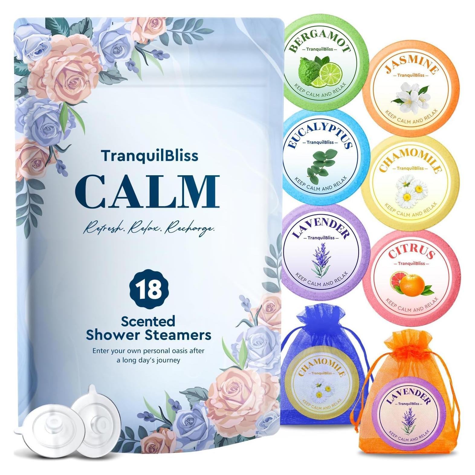 Tabletas de Vapor para Ducha TranquilBliss - Set 18 Piezas