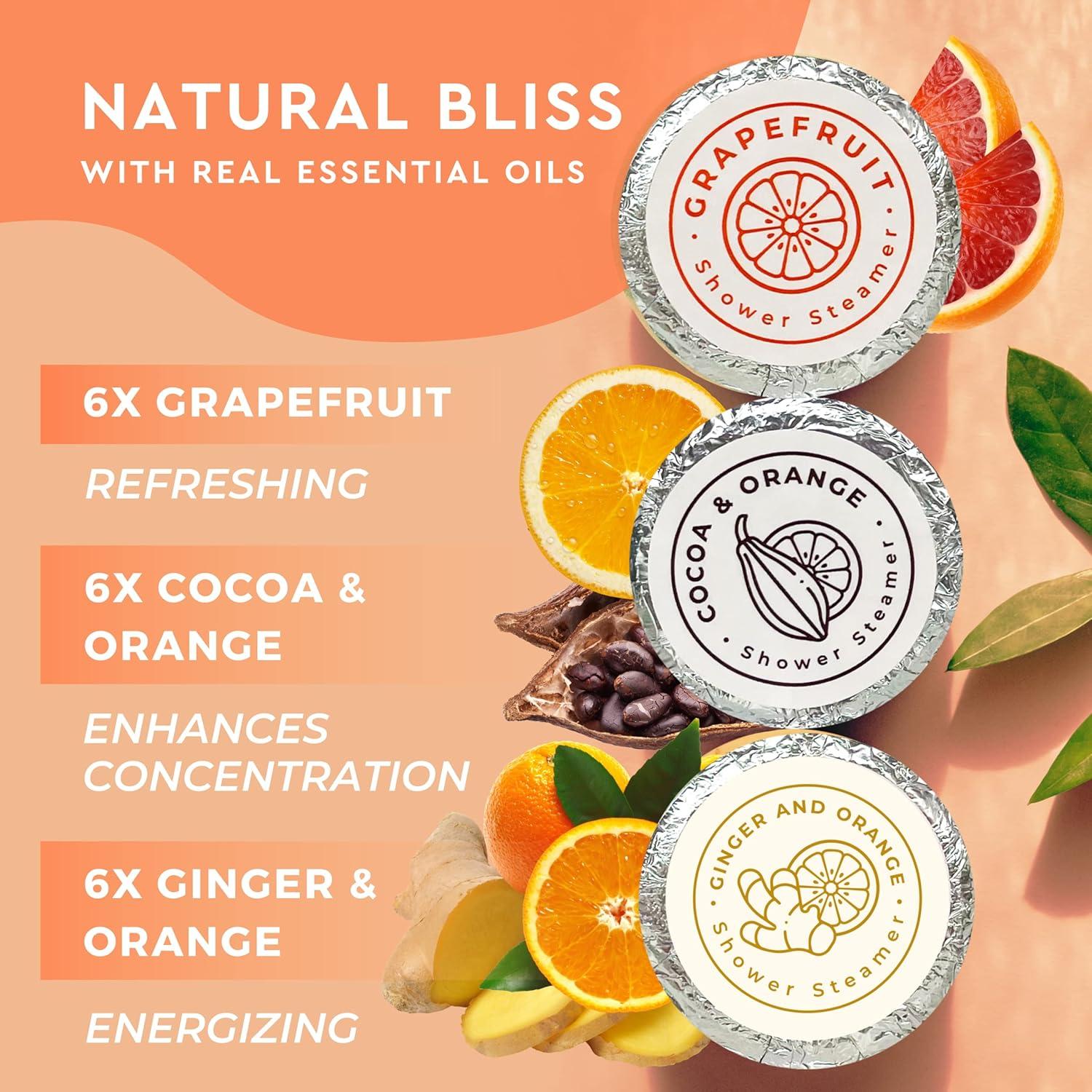 Cleverfy Bombas de Ducha Aromaterapia Aumento de Energía 18pcs