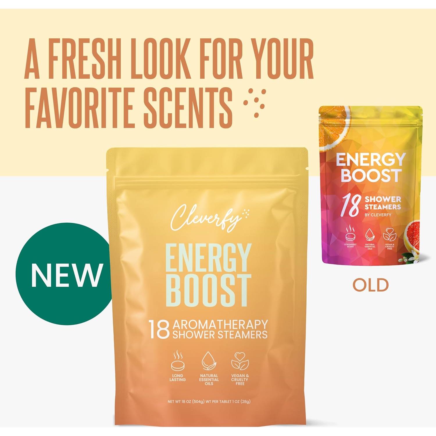 Cleverfy Bombas de Ducha Aromaterapia Aumento de Energía 18pcs