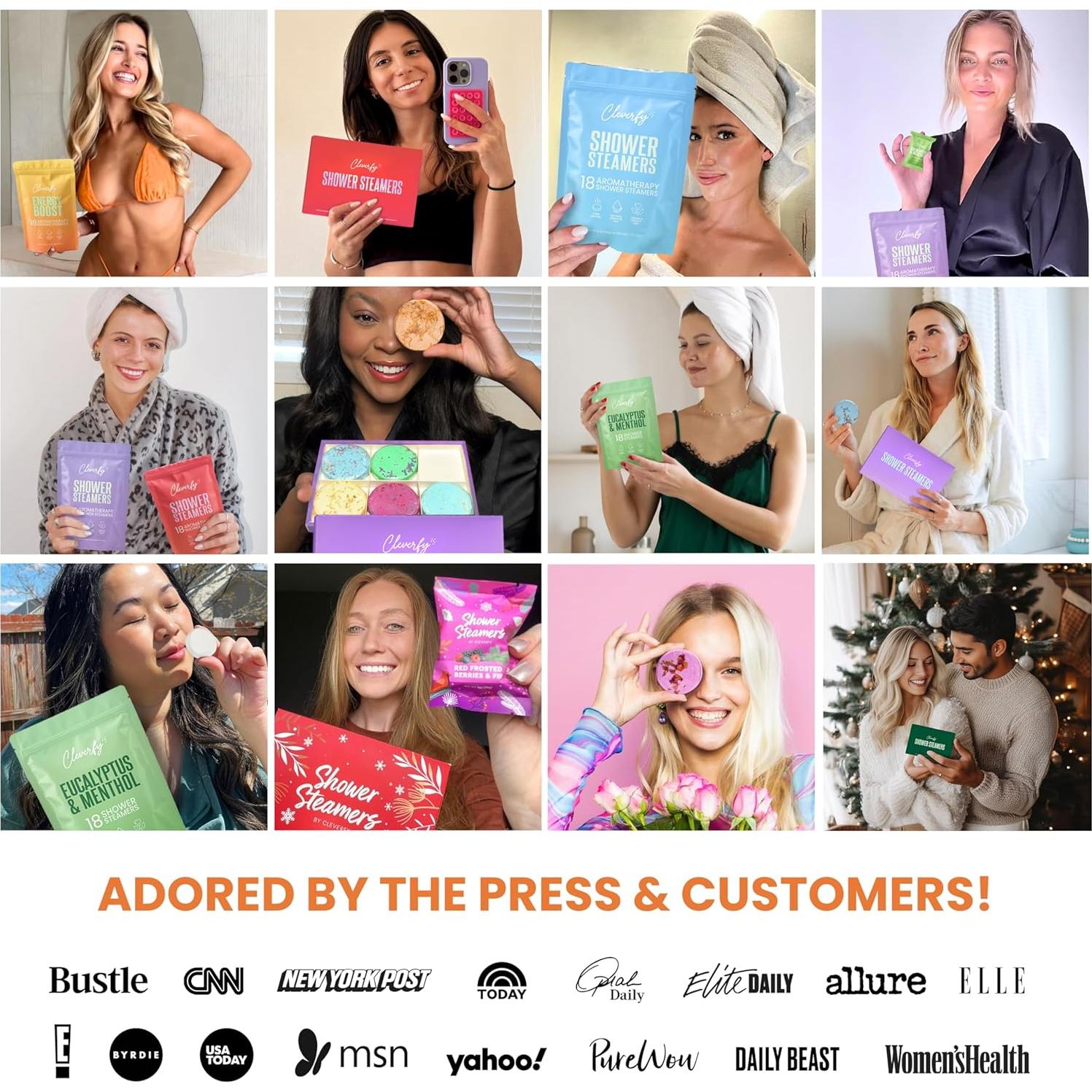 Cleverfy Bombas de Ducha Aromaterapia Aumento de Energía 18pcs