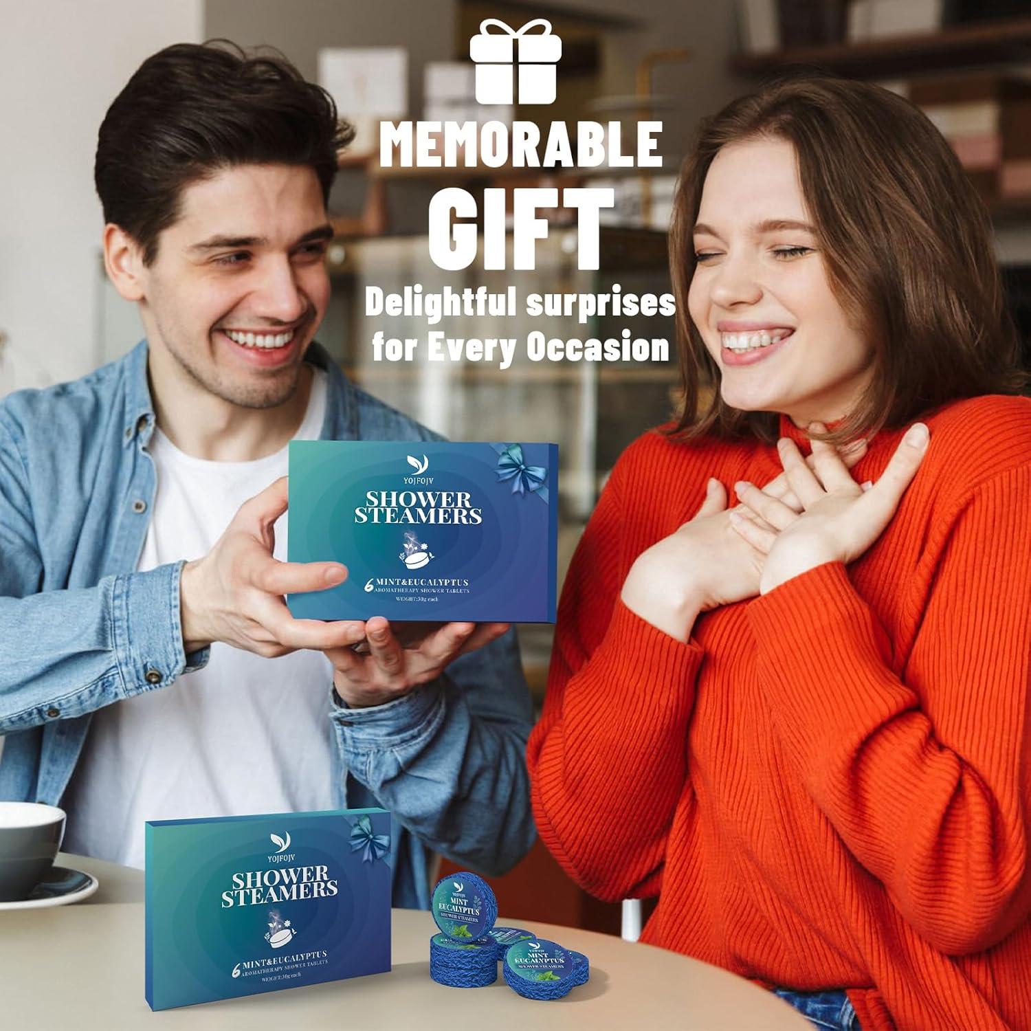 Bombas de Ducha Aromaterapia Orgánicas YOJFOJV - 6 Piezas Eucalipto