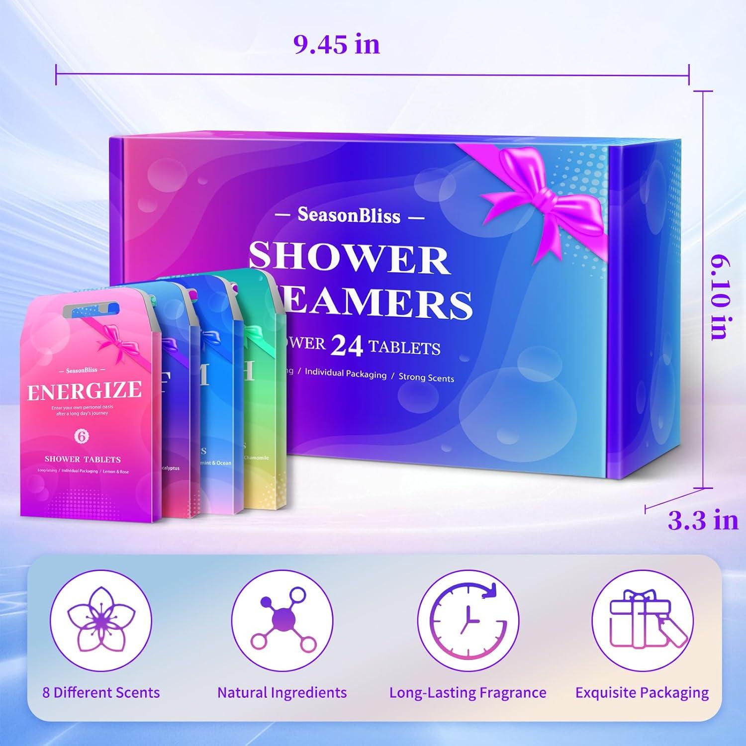 Tabletas de Ducha 24 Pack SeasonBliss - 8 Aromas Naturales