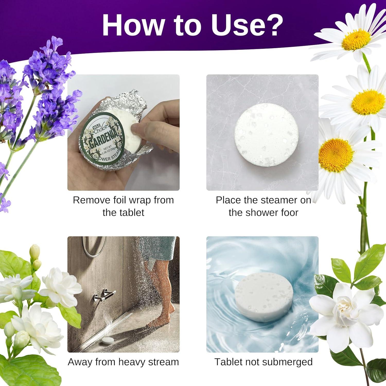 Bombas de Ducha Aromaterapia W&E Choice - 8 Paquete con Aceites Esenciales