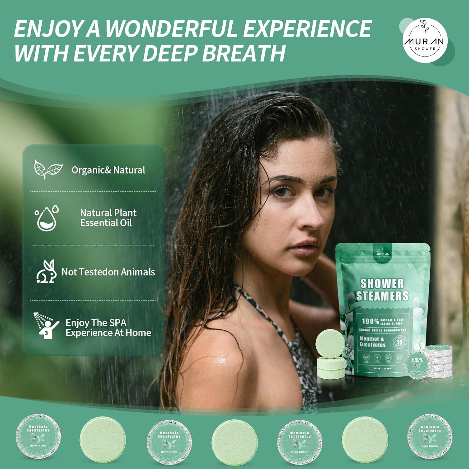 Bombas de Ducha Aromaterapia MURAN 15 Piezas Eucalipto y Mentol