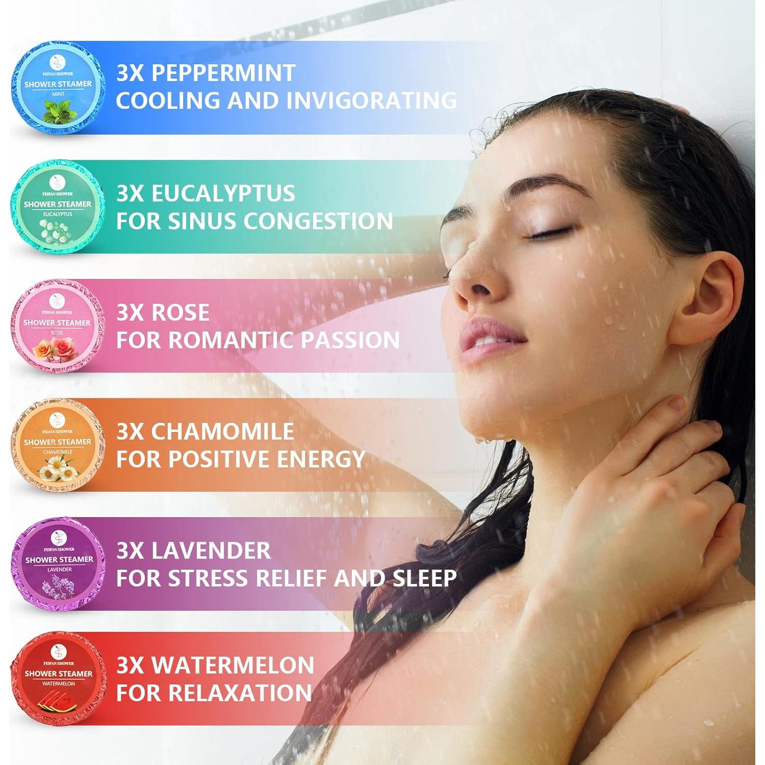 Bombas de Vapor para Ducha Aromaterapia FEIFAN - 18 Piezas