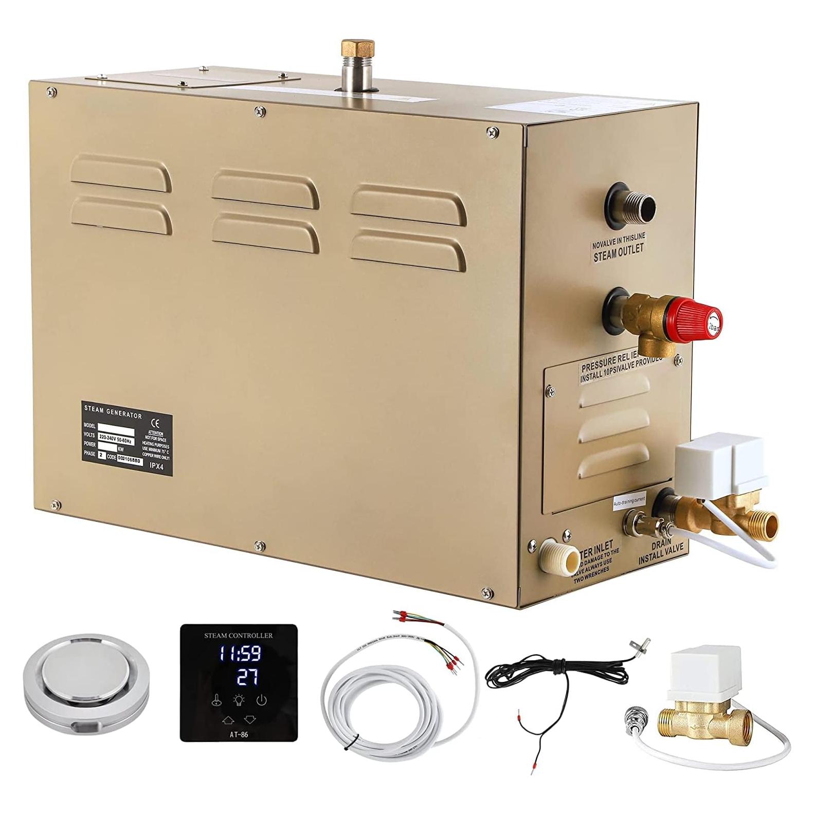Generador de Vapor CGOLDENWALL 12KW Acero Inoxidable Drenaje Automático