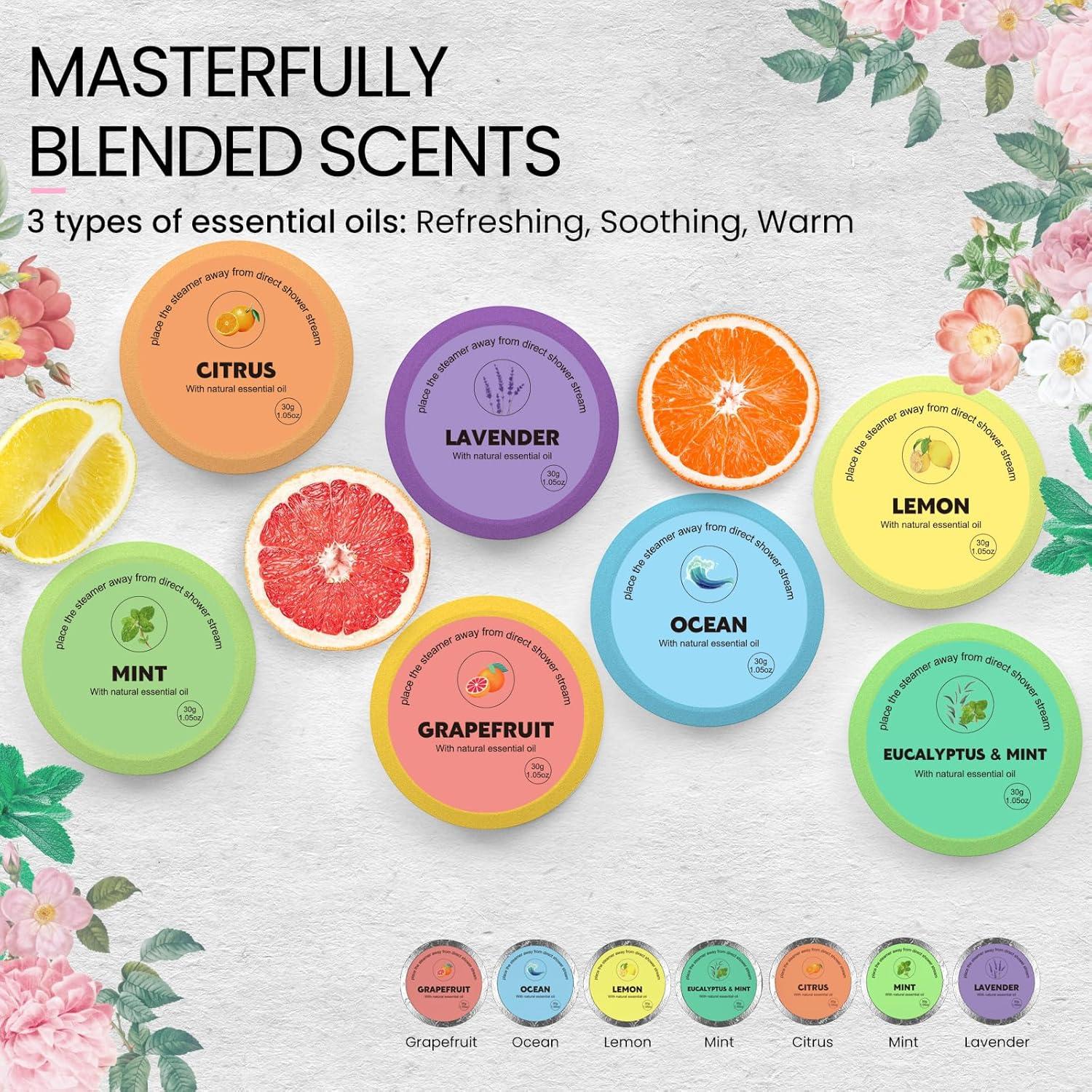 Bombas de Ducha Aromaterapia ZIAKEAU 8 Paquetes Relajación