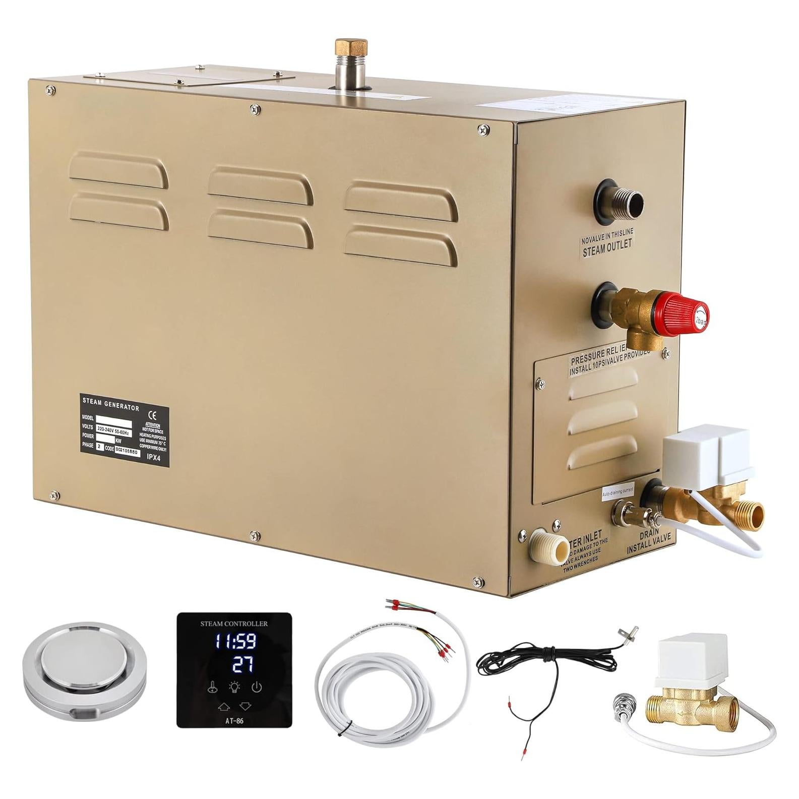 Generador de Vapor CGOLDENWALL 9KW Drenaje Automático 220V