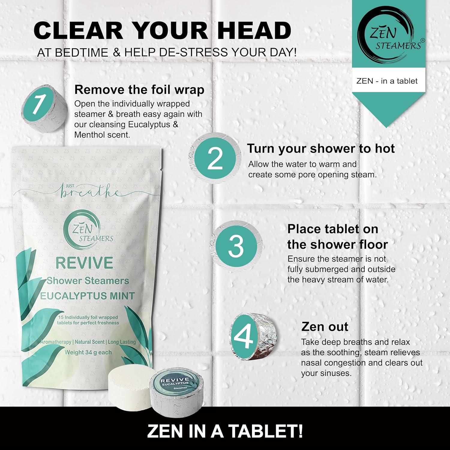 Bombas de Ducha de Eucalipto Zen - Aromaterapia 15 Piezas