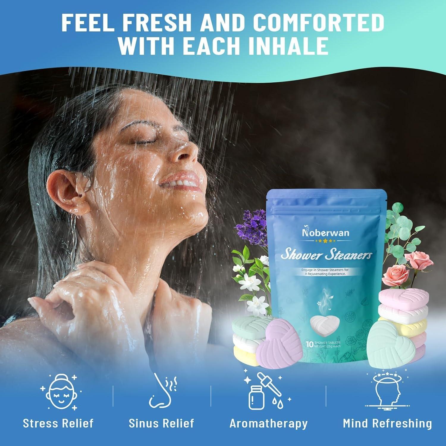 Bombas de Ducha Aromaterapia Noberwan - 10 Paquete Aceites Esenciales