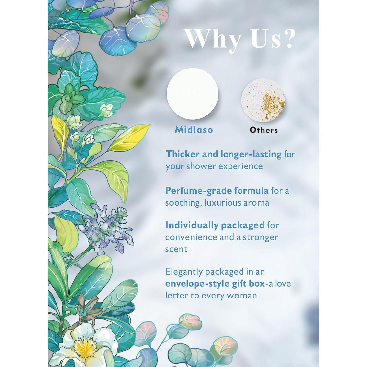 Bolsitas de Vapor para Ducha Midlaso - Aromaterapia Natural 6 Pcs