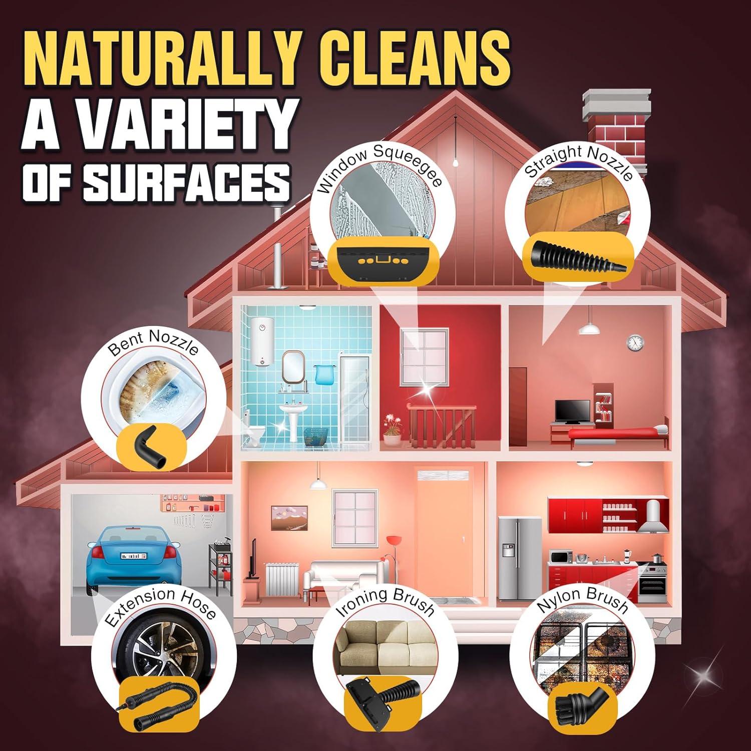 Limpiador de vapor portátil STEAMIFY 1200W 380ml multi-superficie