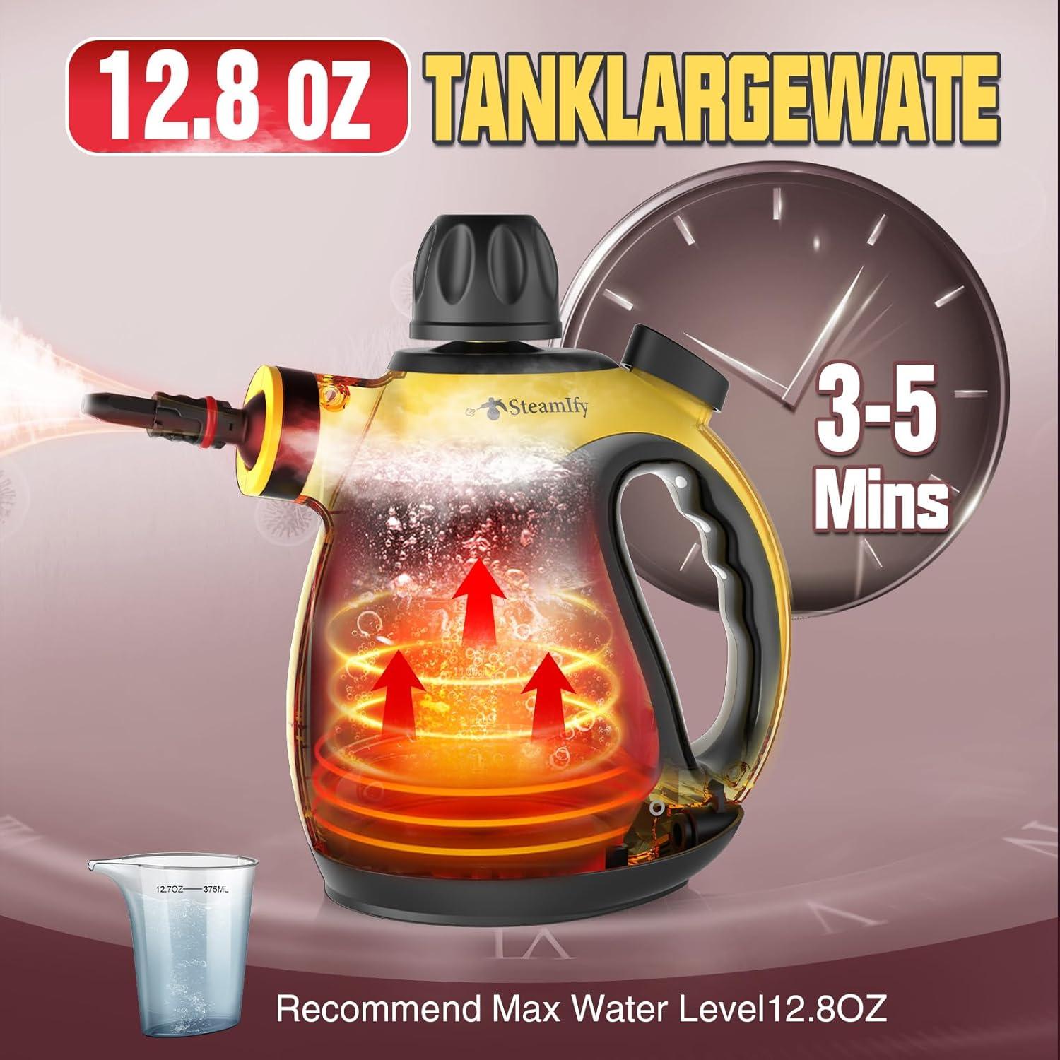 Limpiador de vapor portátil STEAMIFY 1200W 380ml multi-superficie